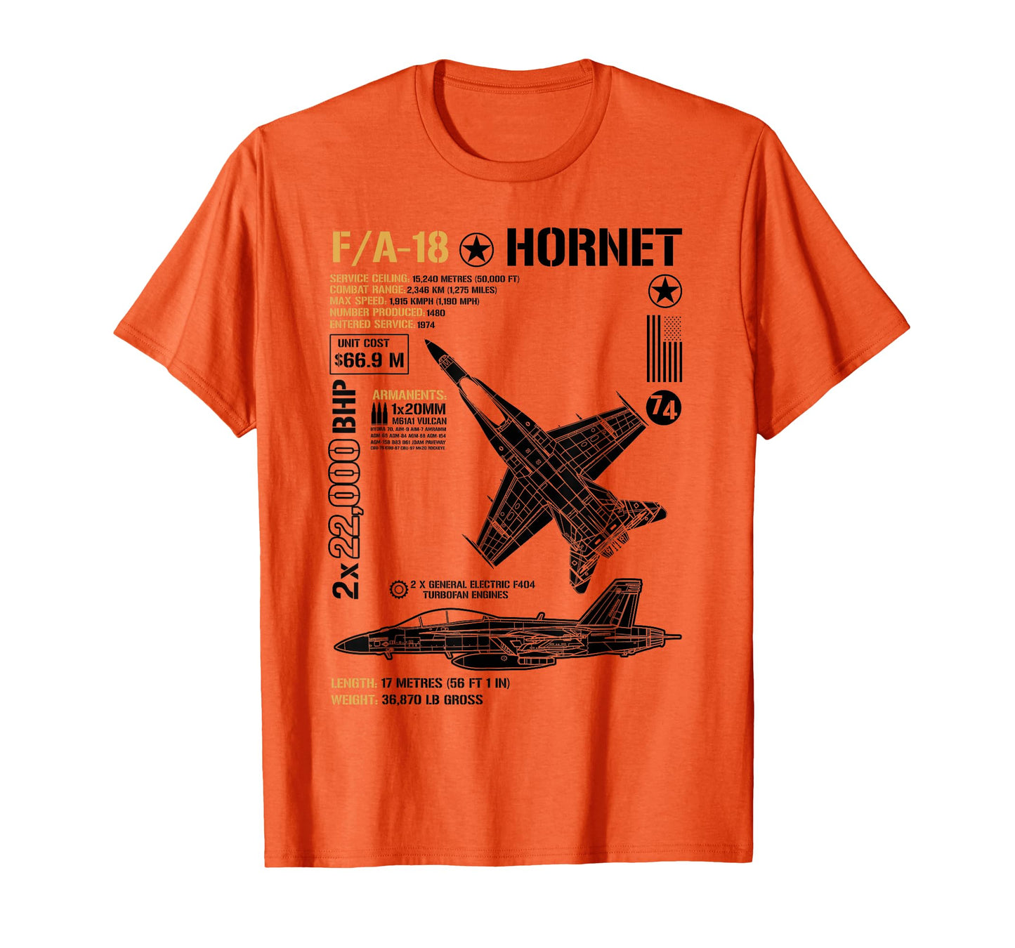 FA-18 Hornet Anatomy F-18 Fighter Jet Military Airplanes T-Shirt