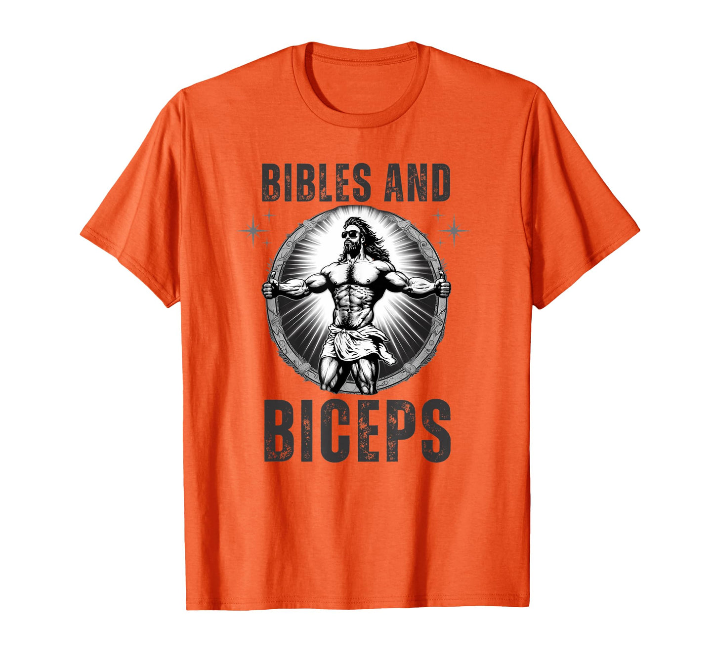 Bodybuilding Jesus Fitness Bibles And Biceps Funny Gym T-Shirt