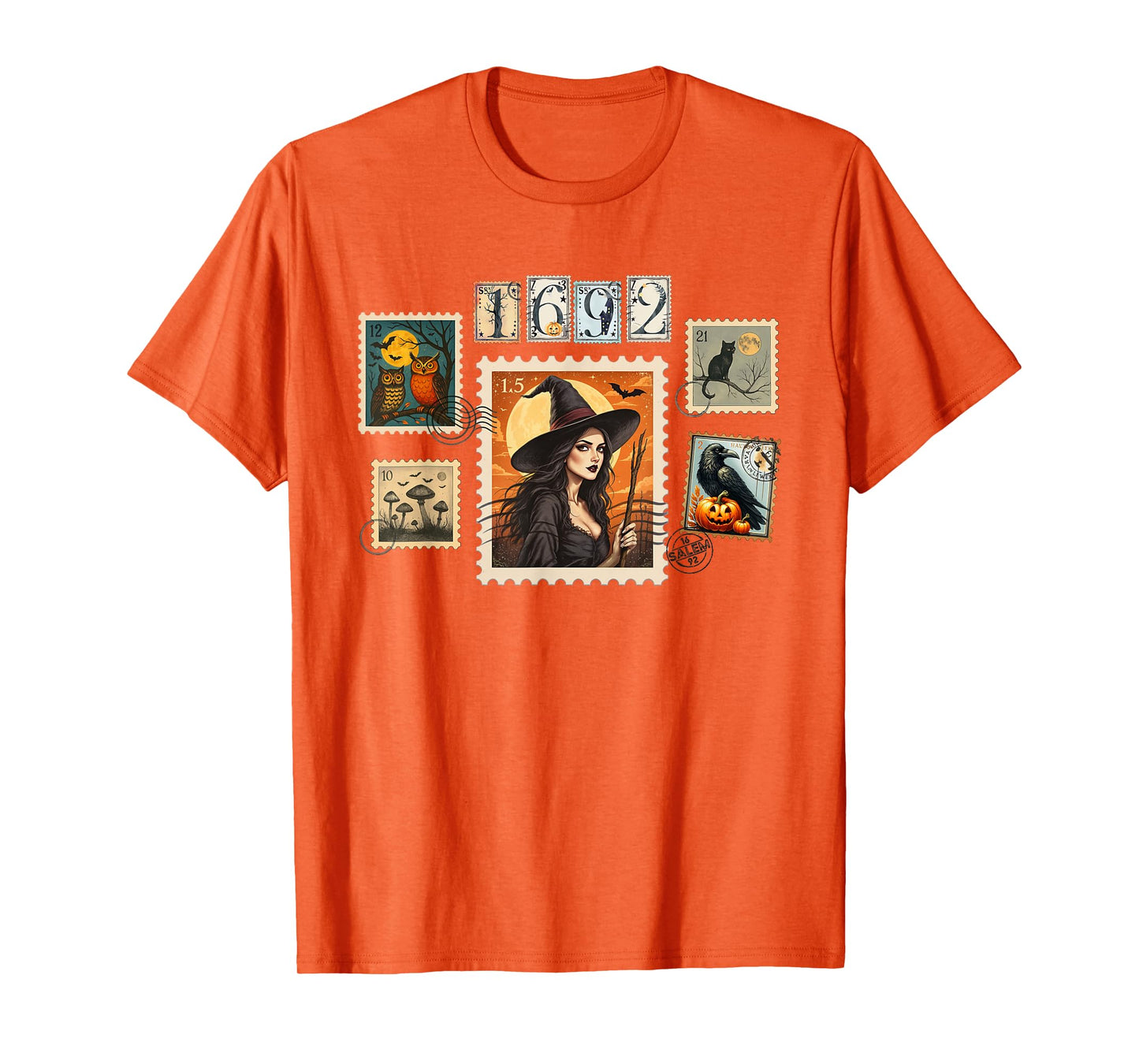 Halloween Postage Stamp Witch Salem They Missed One 1692 T-Shirt