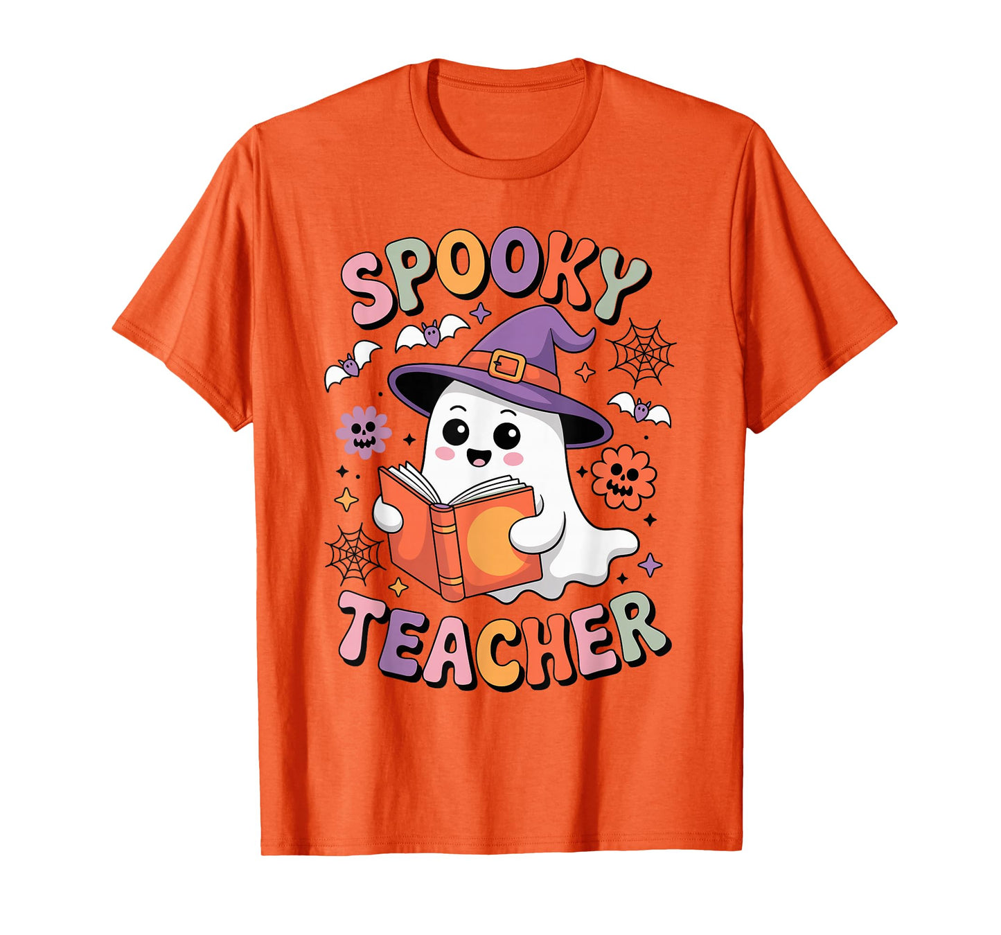 Spooky Teacher Halloween Party Women Teacher Ghost T-Shirt