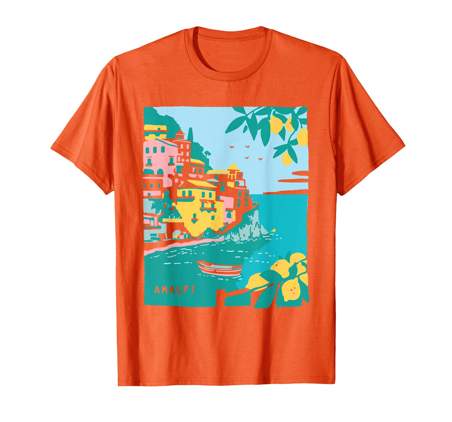 Amalfi Coast Italy Retro Vintage Lemon Travel Souvenir T-Shirt