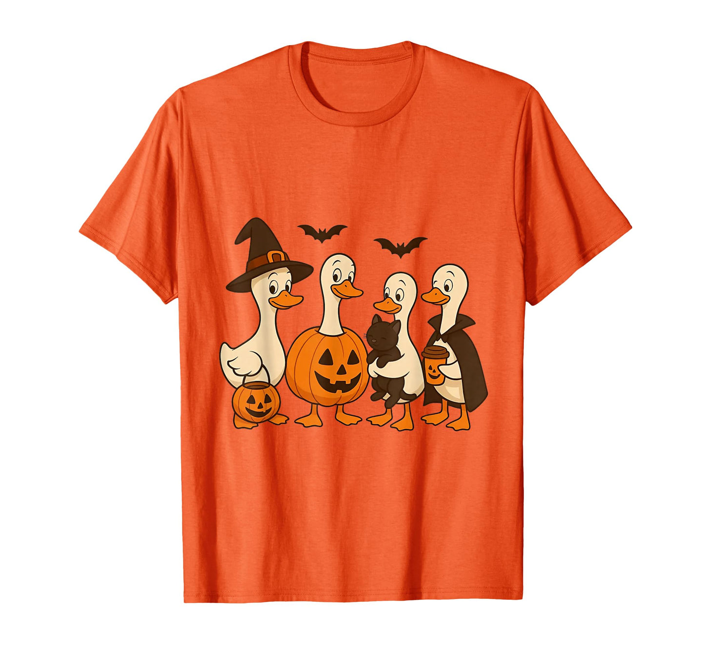 Funny Witch Goose Pumpkin Halloween T-Shirt