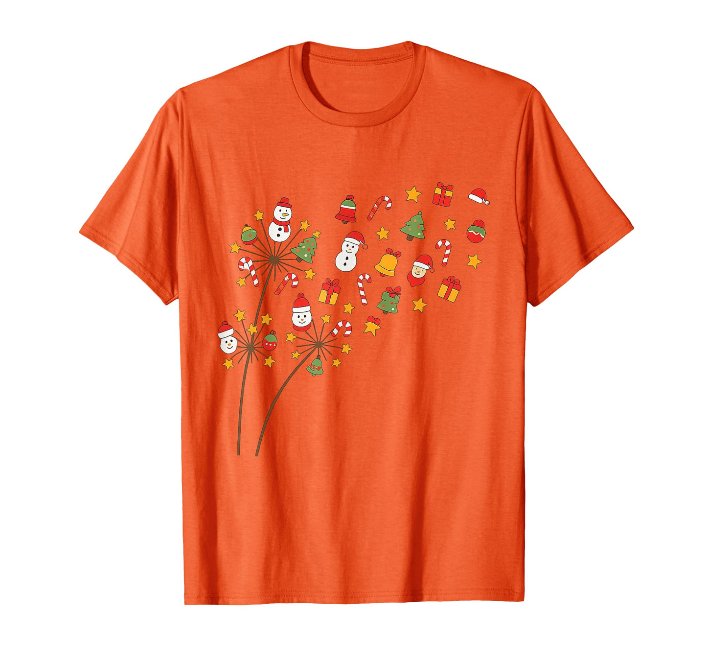 Funny Christmas Dandelion Snowman Candy Cane Xmas Men Women T-Shirt