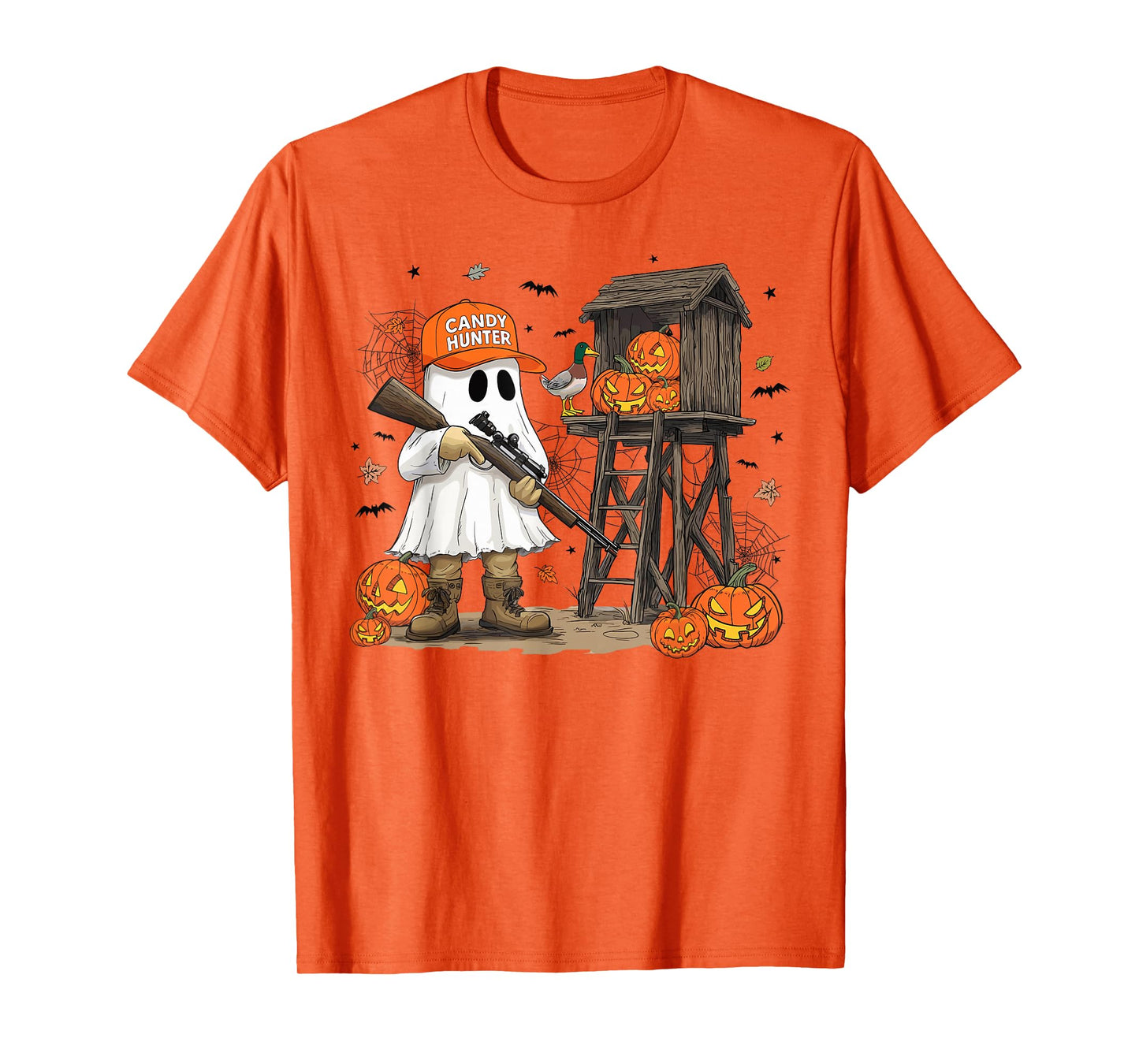 Candy Hunter Camo Ghost Funny Halloween Hunting Season Boys T-Shirt