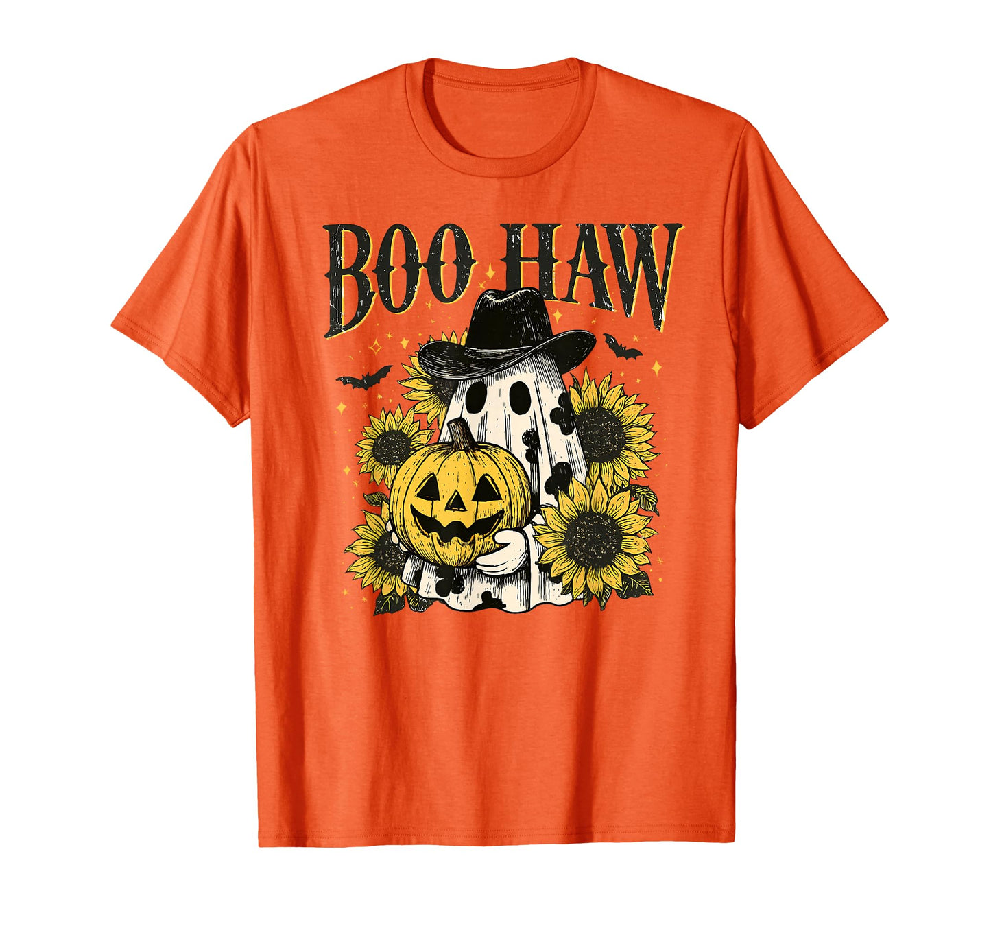 Boo Haw Retro Western Halloween Cowgirl Ghost Howdy Pumpkin T-Shirt