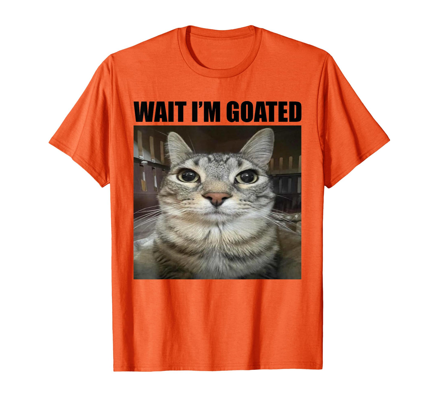 Wait I'm Goated Funny Sarcatic Cat Meme Retro Vintage Humor T-Shirt for Men Women