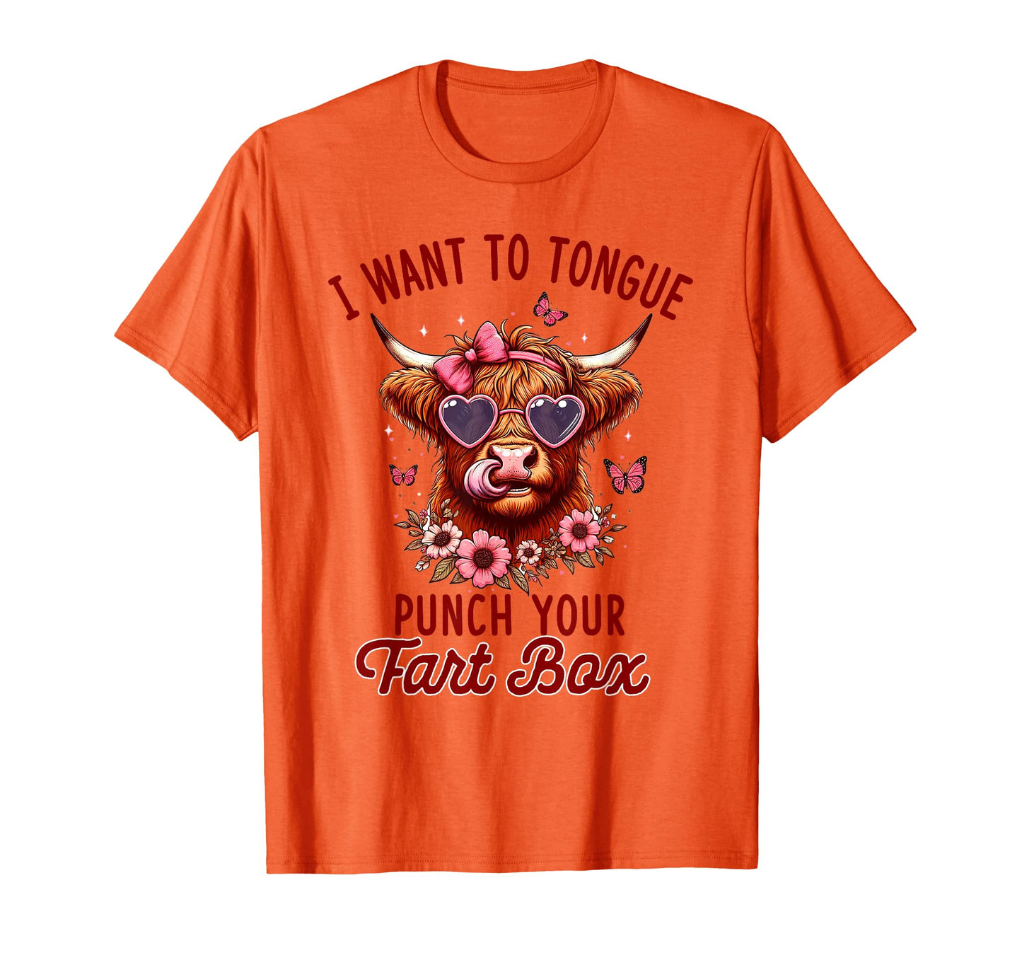 Sarcasm Joke Pun Cow I Want To Tongue Punch Your Fart Box T-Shirt