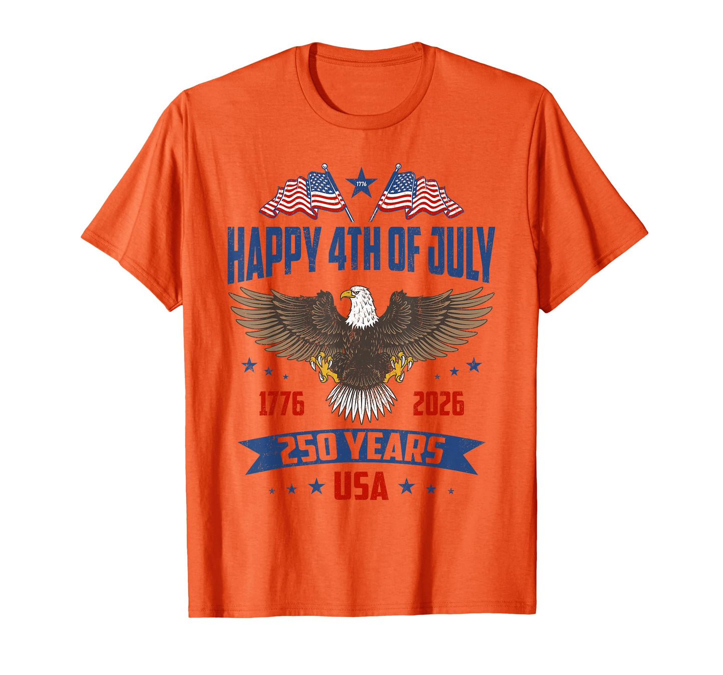 250 Years of Freedom 1776 2026 American Flag 4 July Vintage T-Shirt