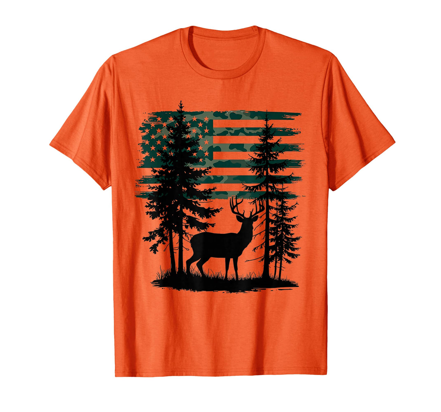 Men Kids Boys Hunting Shirt Deer Hunters Toddler Camo Flag T-Shirt