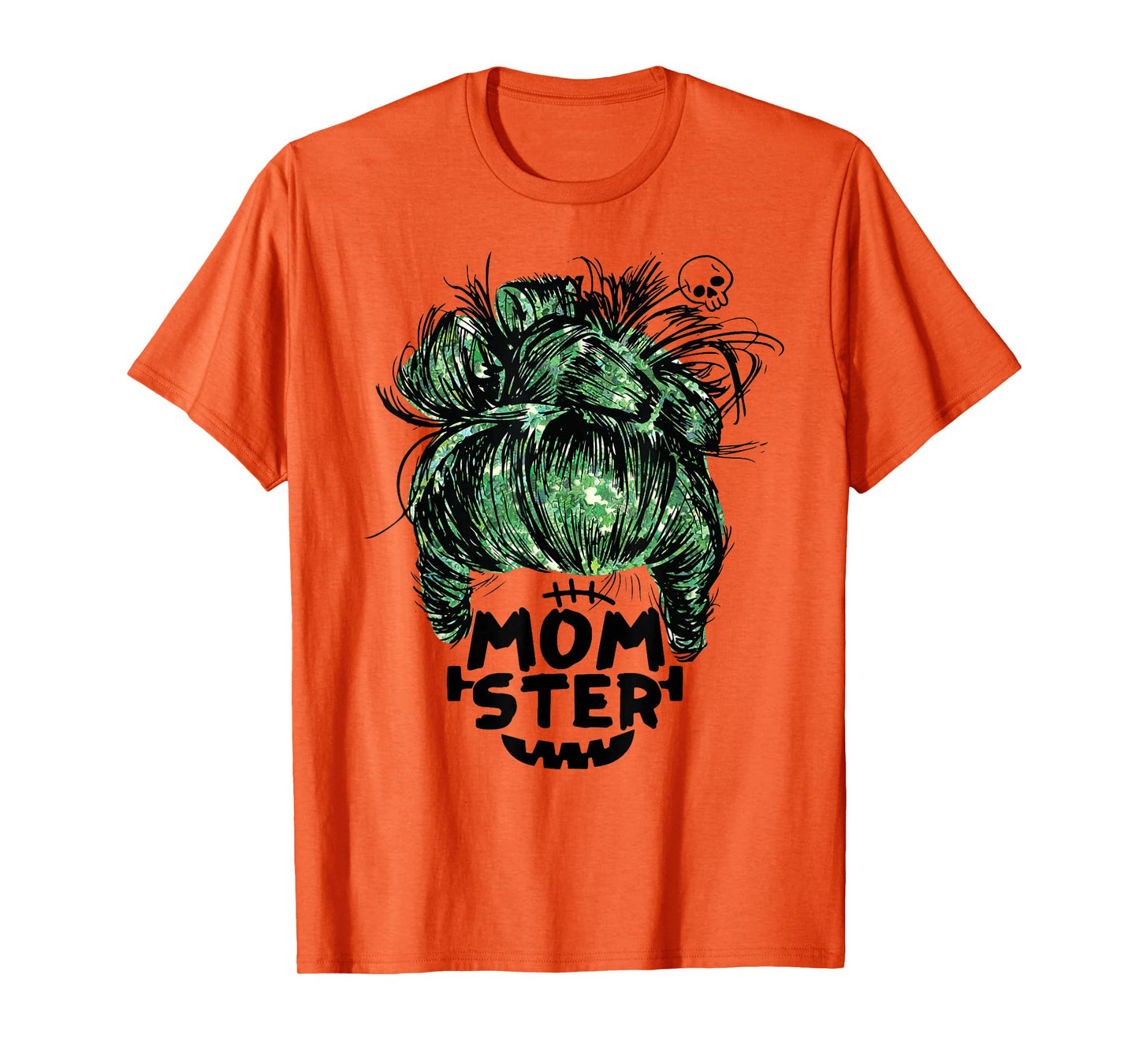 Momster Messy Bun Funny Halloween for Mom Mother T-Shirt
