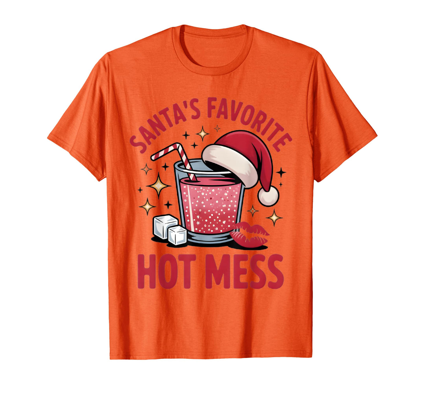 Santa's Favorite Hot Mess Christmas Funny Margarita T-Shirt