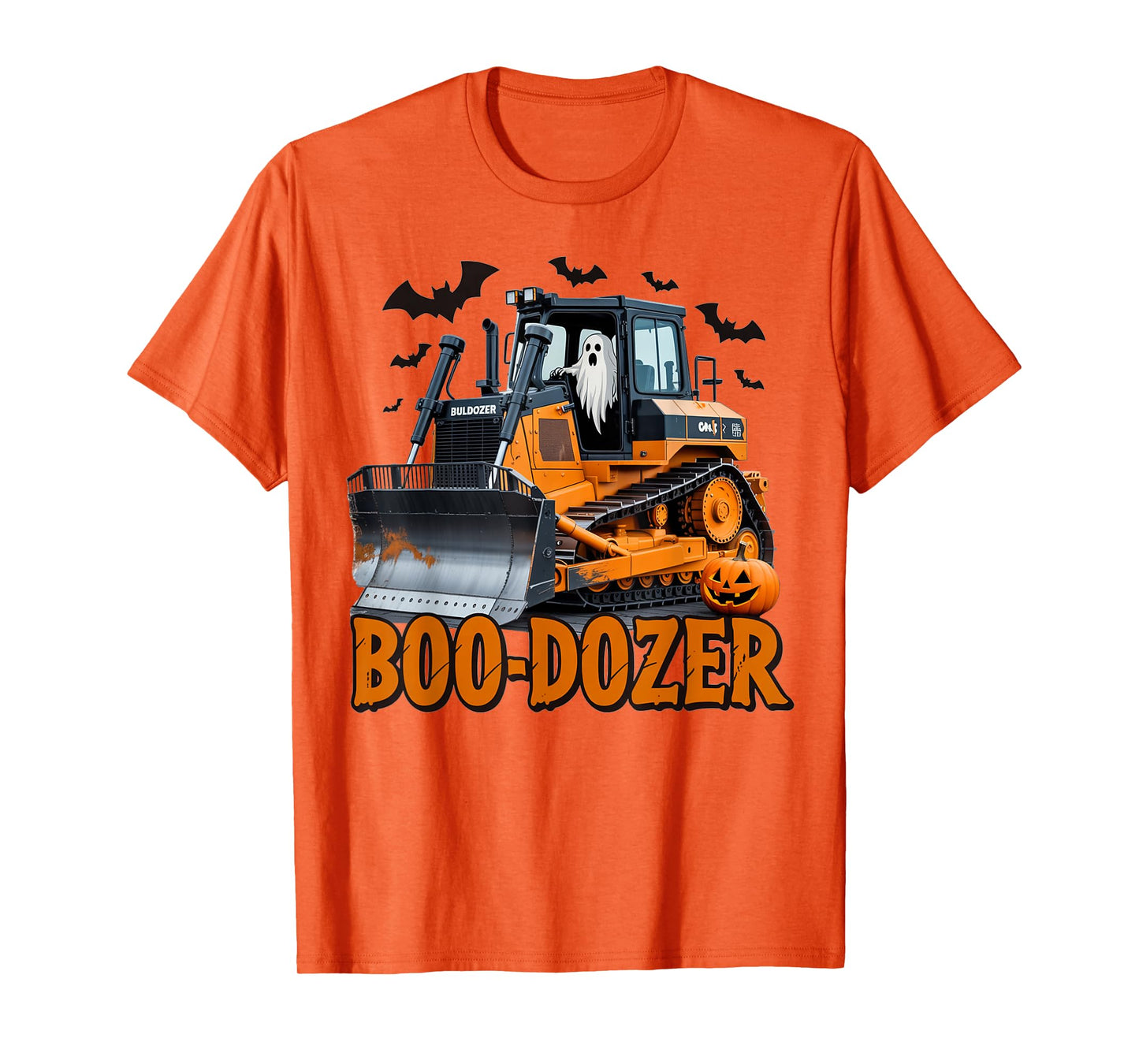 Boo Dozer Ghost Bulldozer Halloween Construction Trucks Kids T-Shirt