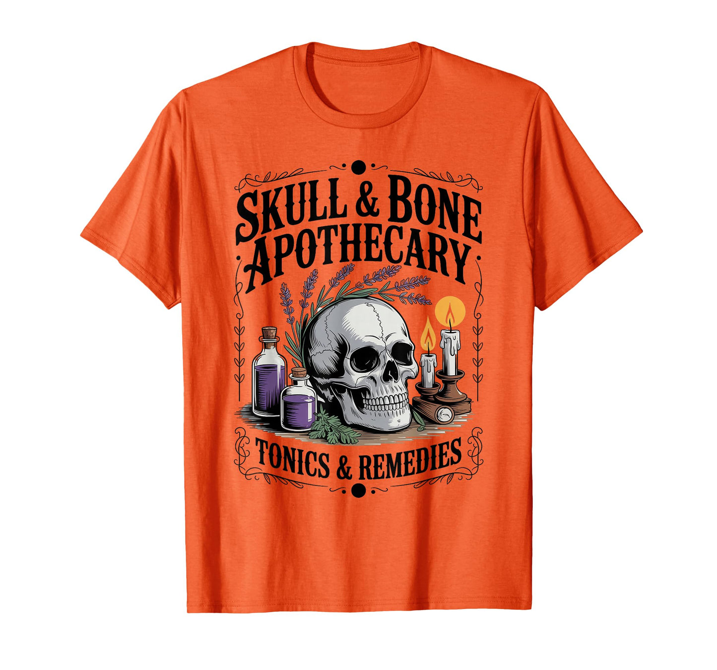 Skull and Bone Apothecary Tonics and Remedies Occult Witch T-Shirt