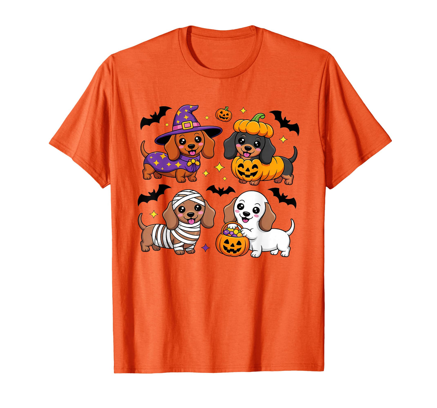 Weiner Dog Witch Happy Halloweenie Cute Halloween Dachshund T-Shirt