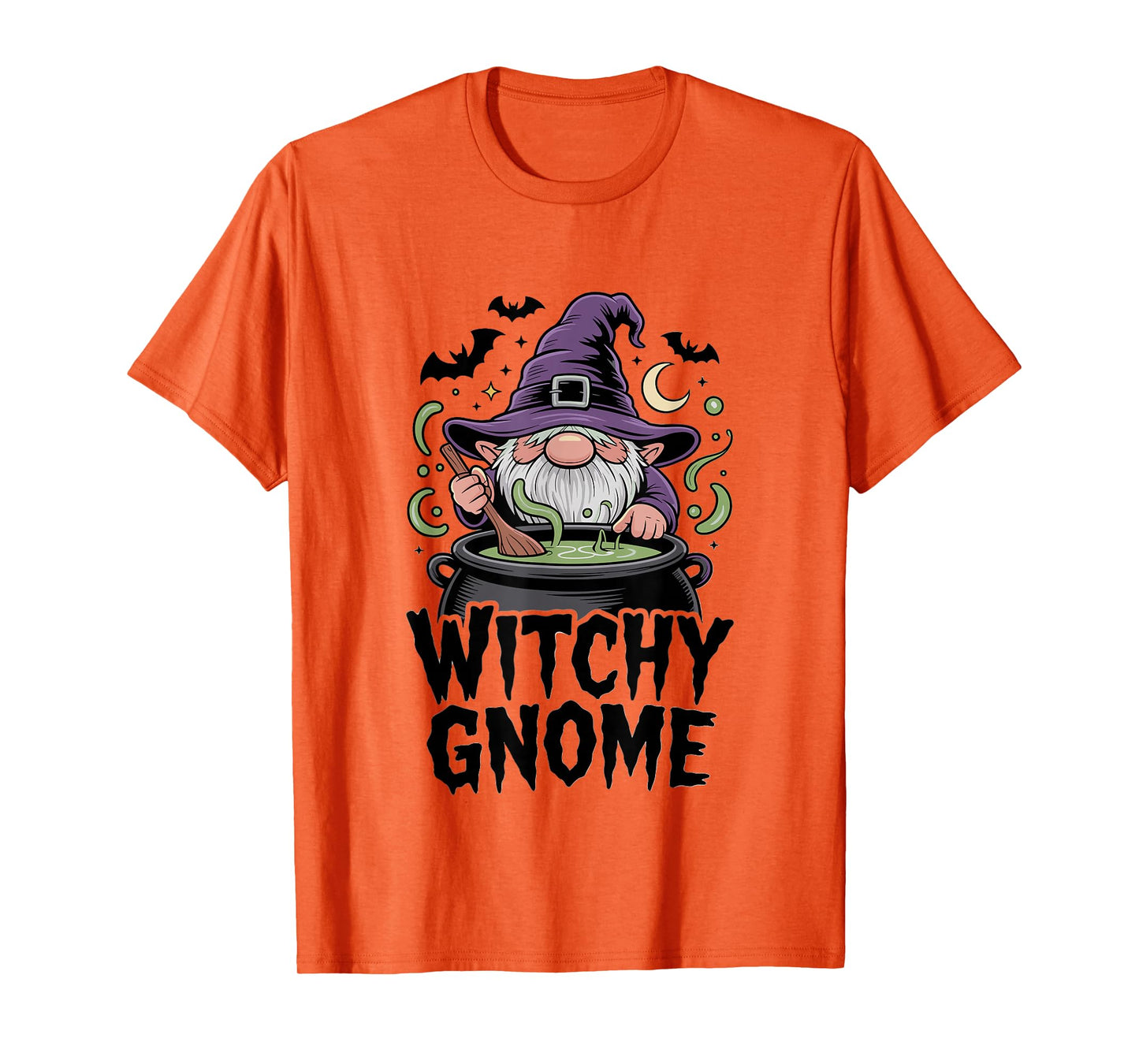 Witchy Gnome Halloween Cauldron Witch Magic Potion Spooky T-Shirt