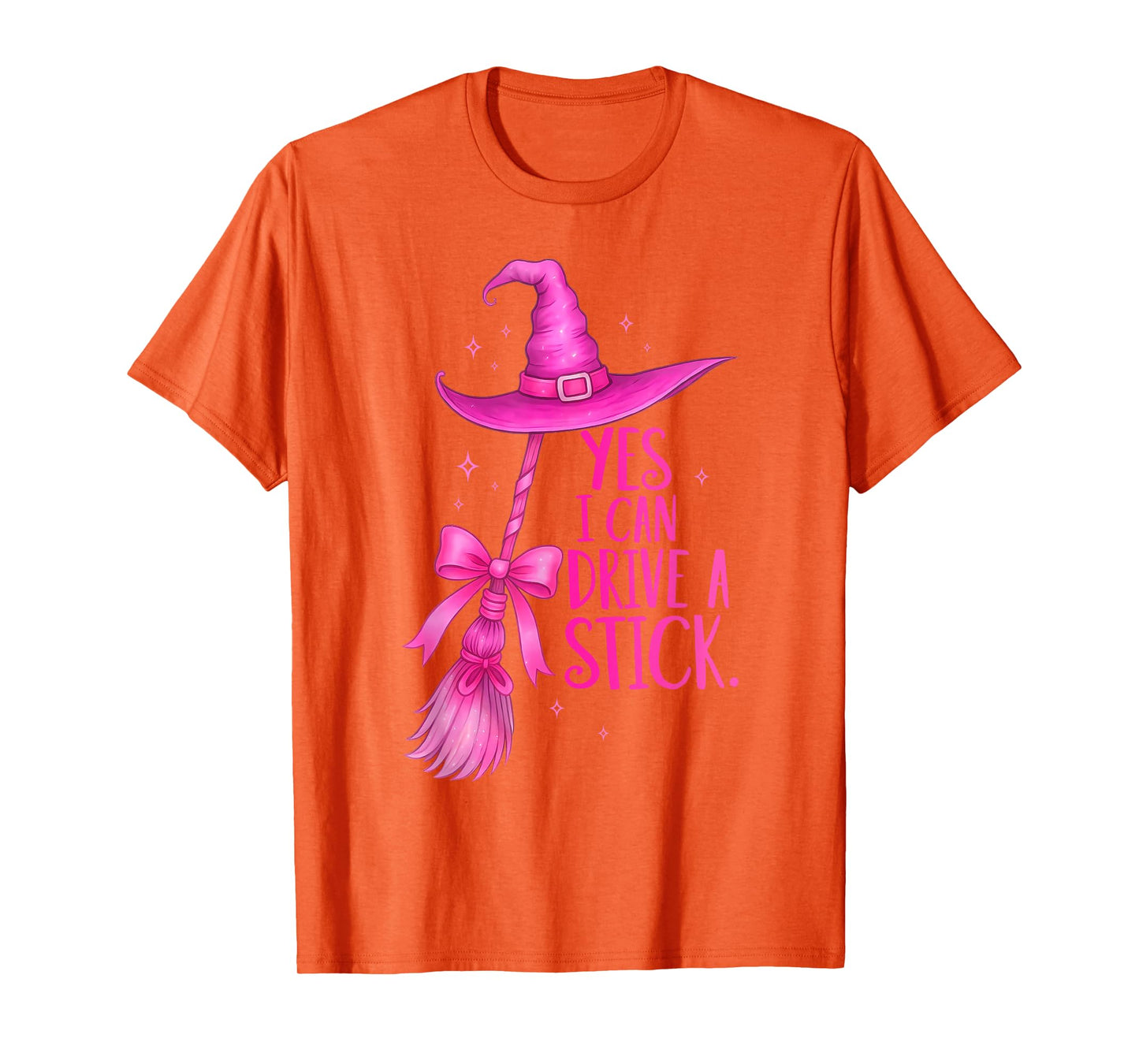 Yes I Can Drive A Stick Funny Halloween Witch Spooky Girls T-Shirt