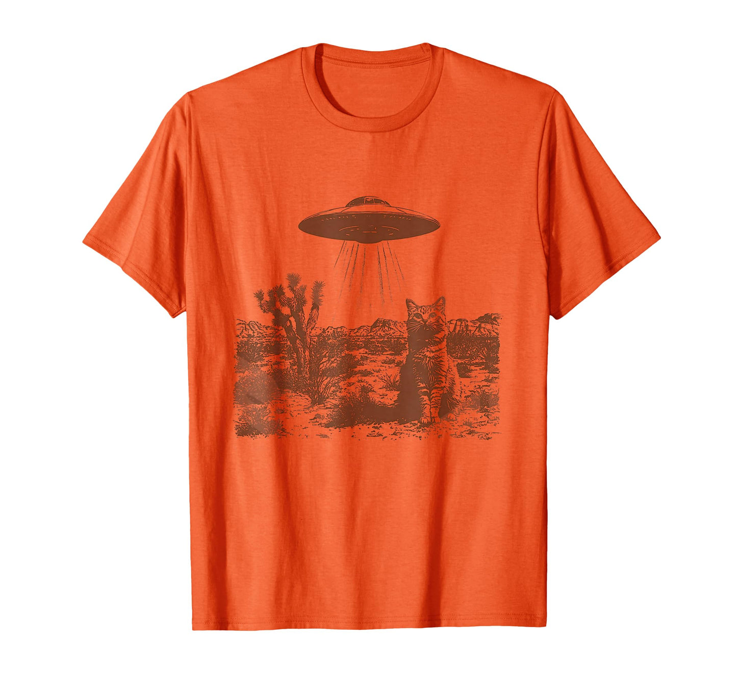 Vintage UFO Cowboy Cat Wild West Kitten Retro 90s Western T-Shirt
