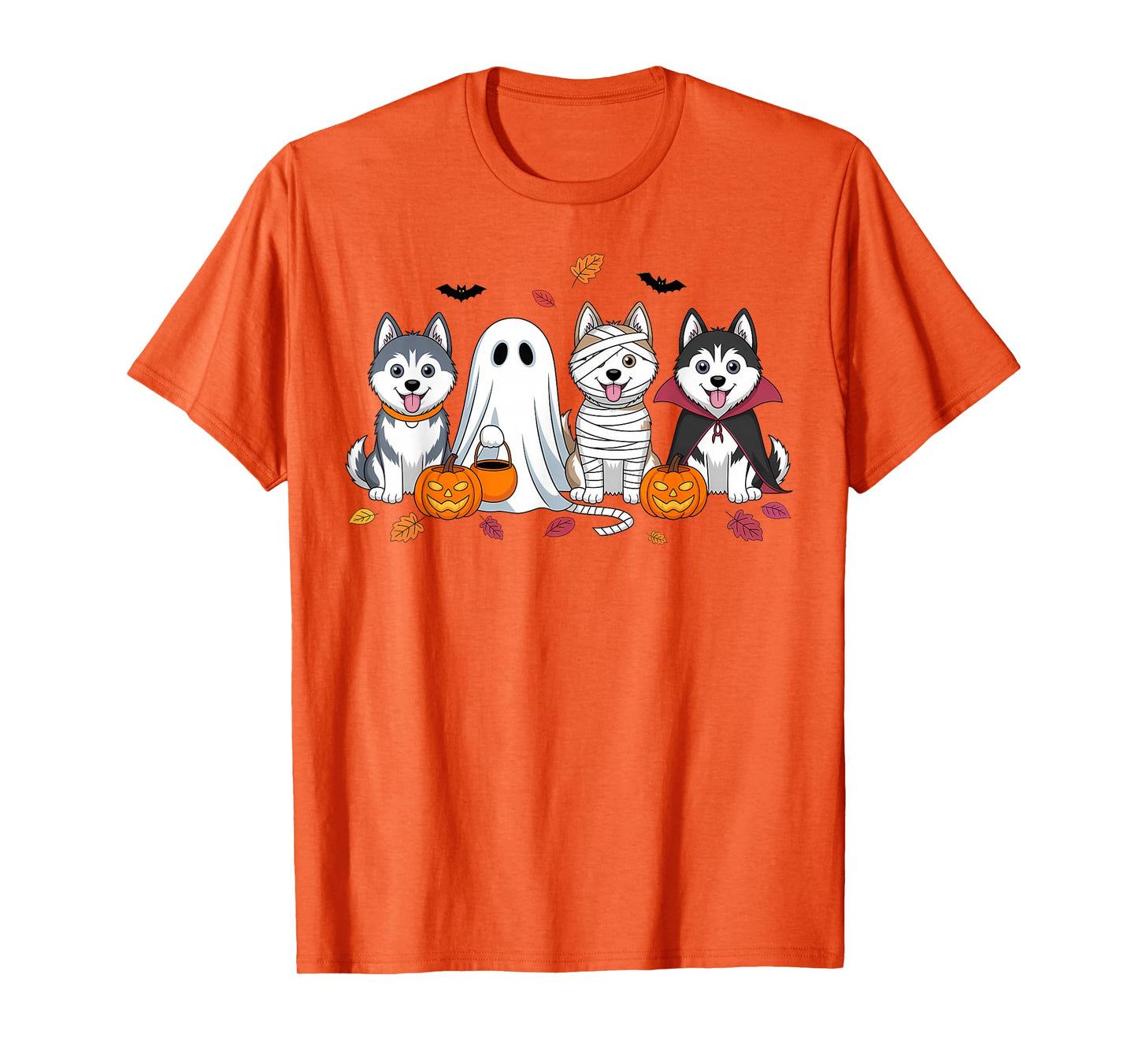 Husky Ghost Dogs Cute Husky Dressed As Ghost Halloween Dog T-Shirt
