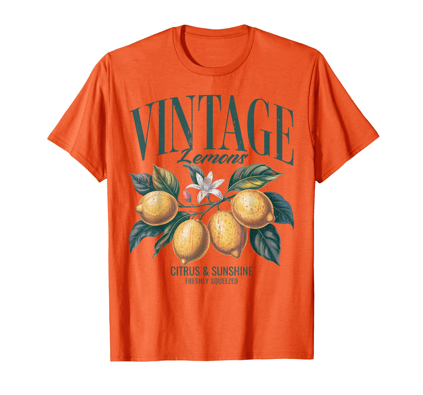 Vintage Lemon Print Women Men Chic Retro Fruit Lover Graphic T-Shirt