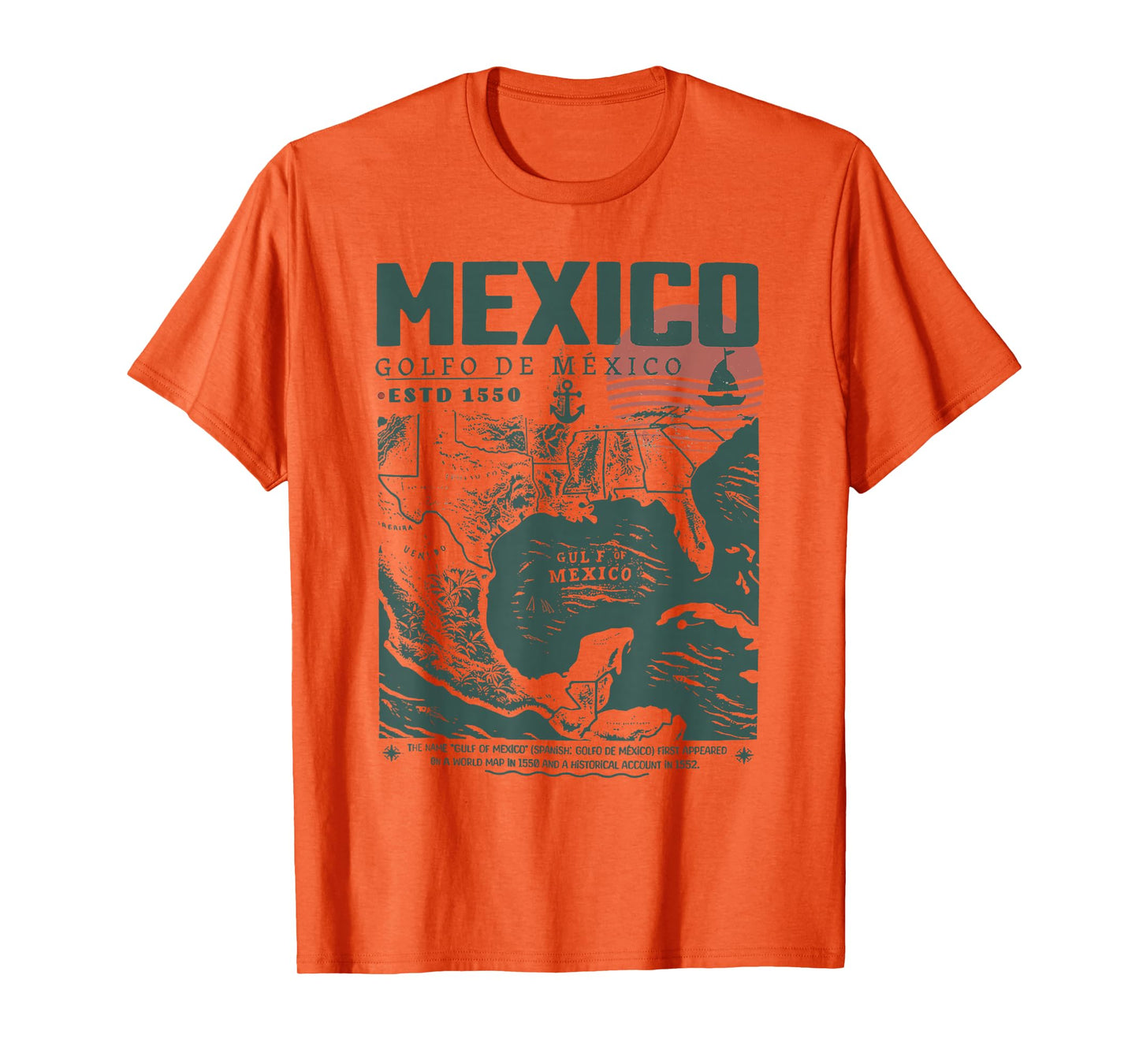 Gulf of Mexico 1550 Historic Map T-Shirt
