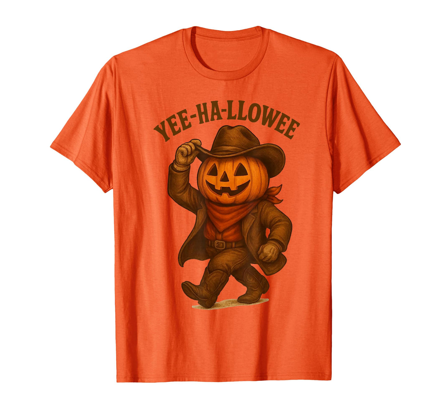 Yee-Ha-lloween Cowboy Pumpkin Halloween T-Shirt
