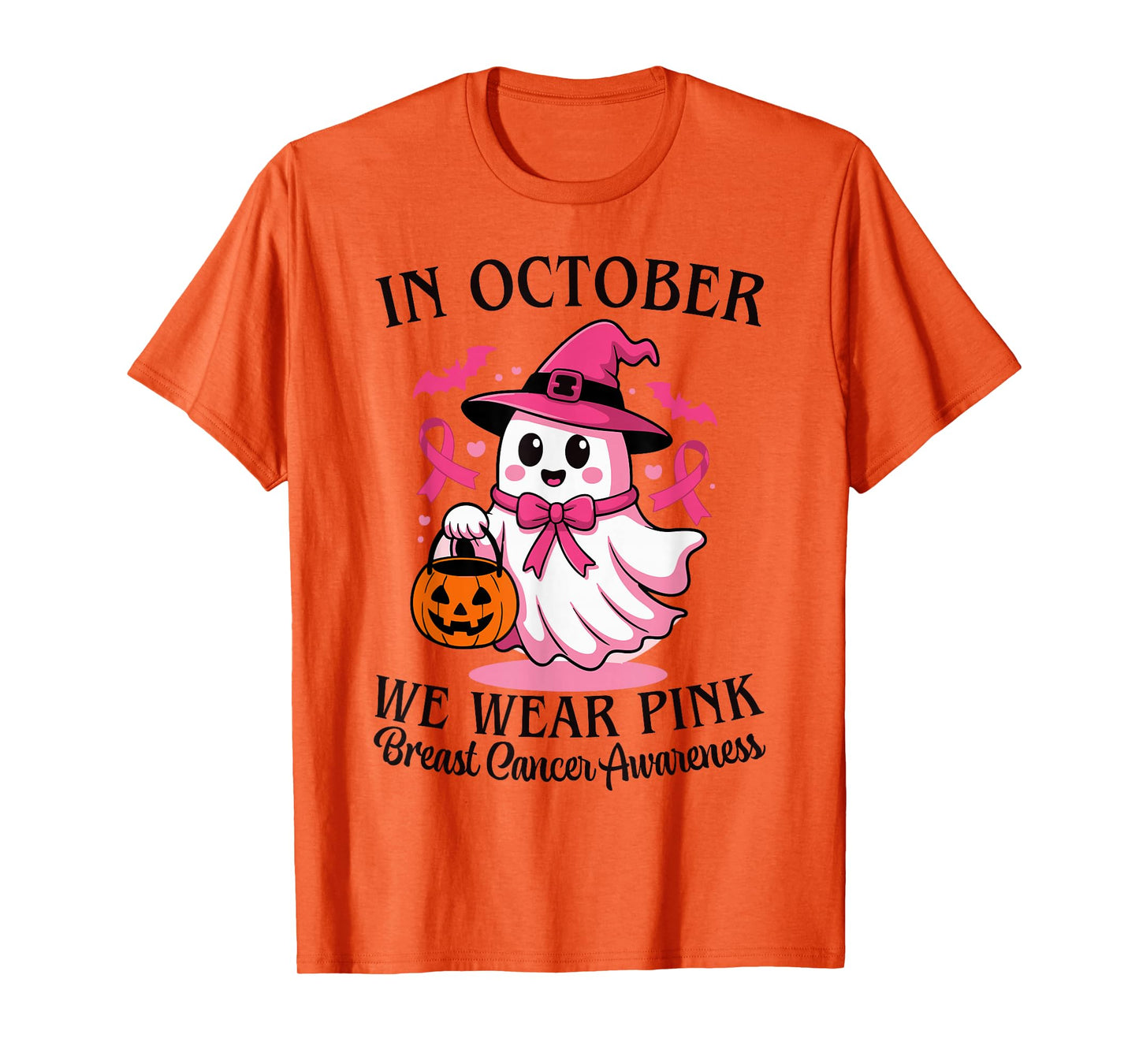 in October We Wear Pink Breast Cancer Awareness T-Shirt