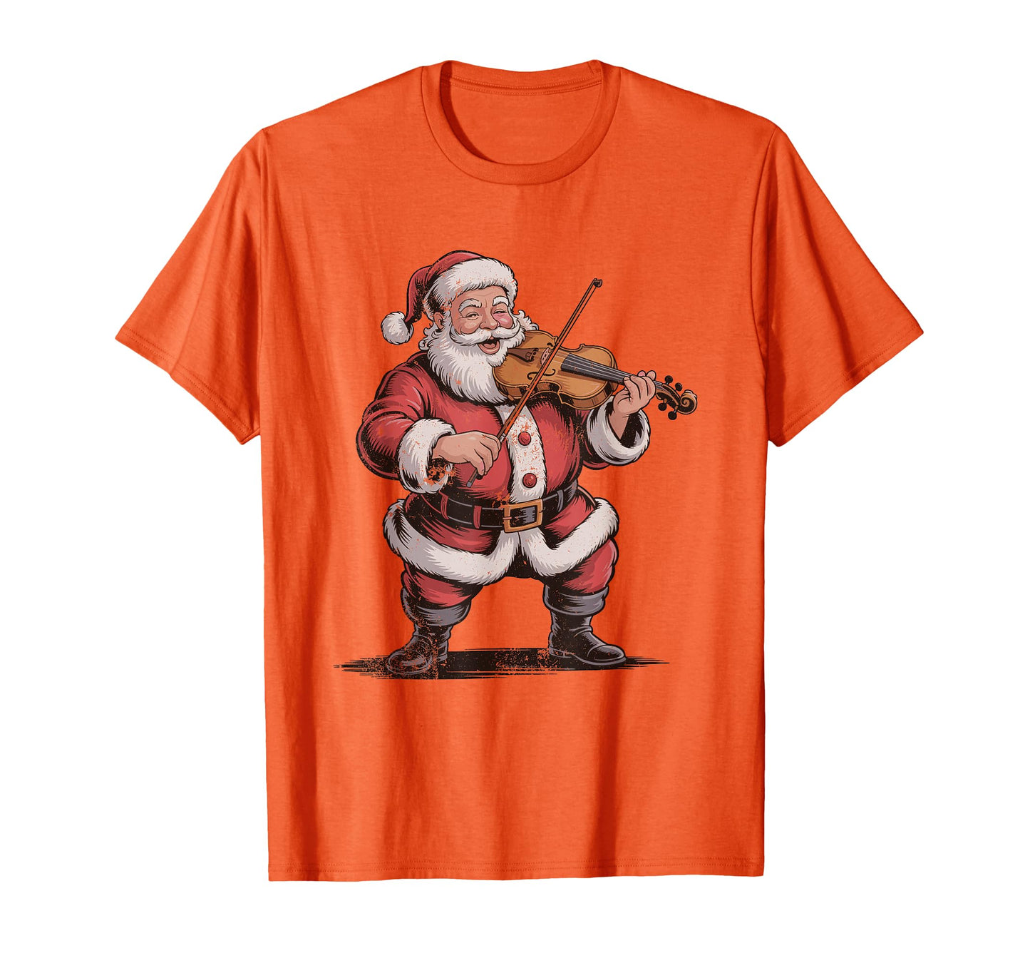 Vintage Santa Playing Violin Retro 90s Chrismas Holiday T-Shirt