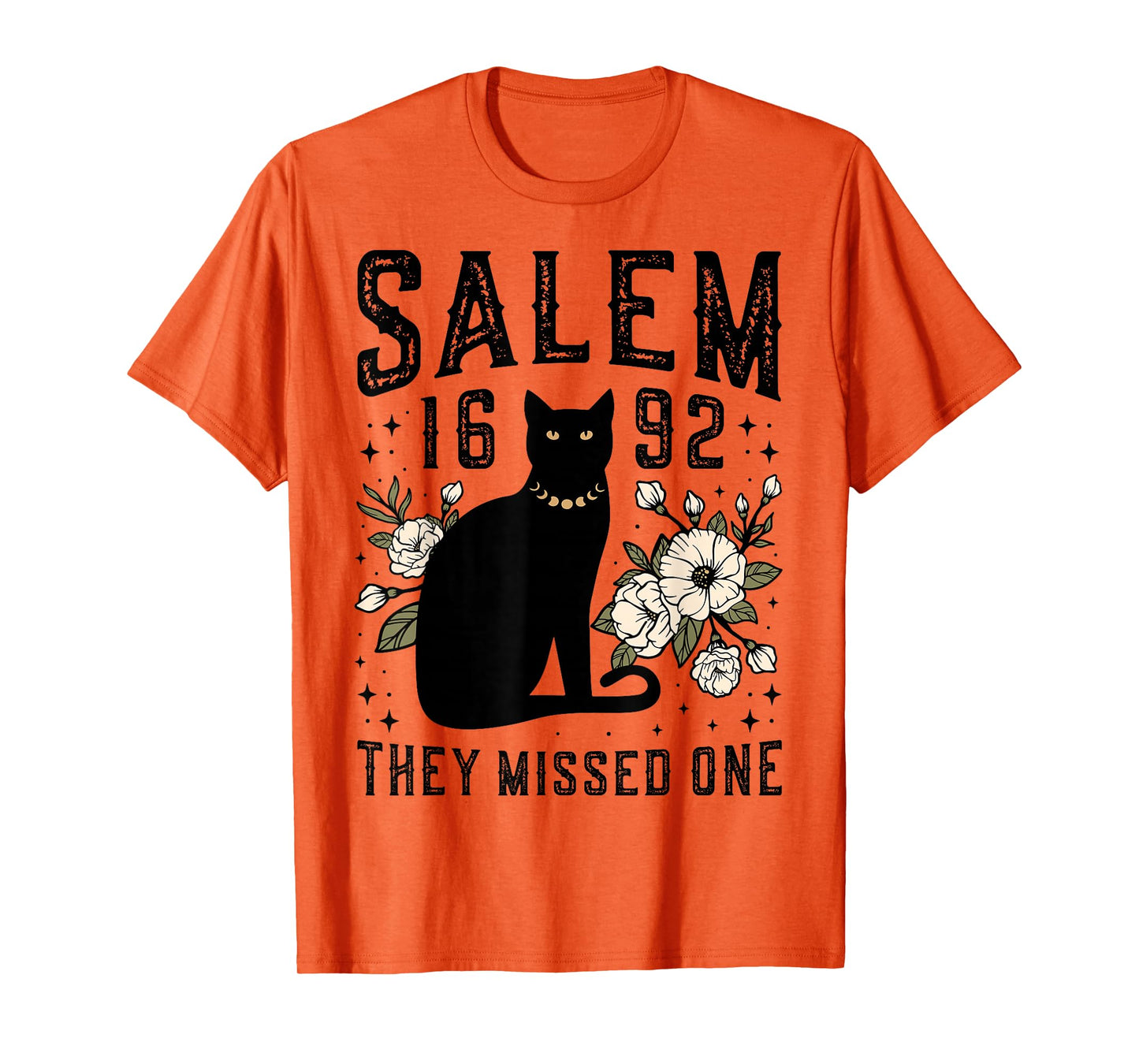 1692 They Missed One Shirt Salem Witch Trials Black Cat Moon T-Shirt