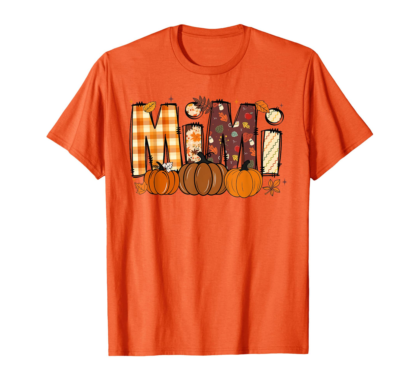 Retro Mimi Pumpkin Fall Leaves Grandma Fall Thanksgiving T-Shirt