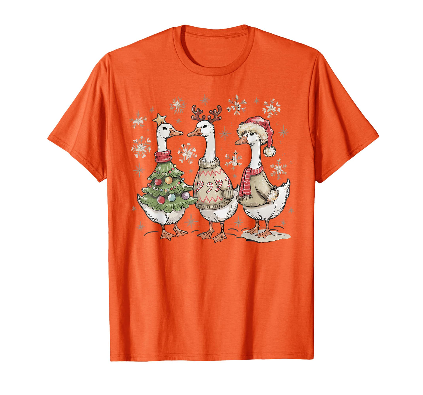 Funny Christmas Goose Tree Sweater Santa Holiday Farm Animal T-Shirt