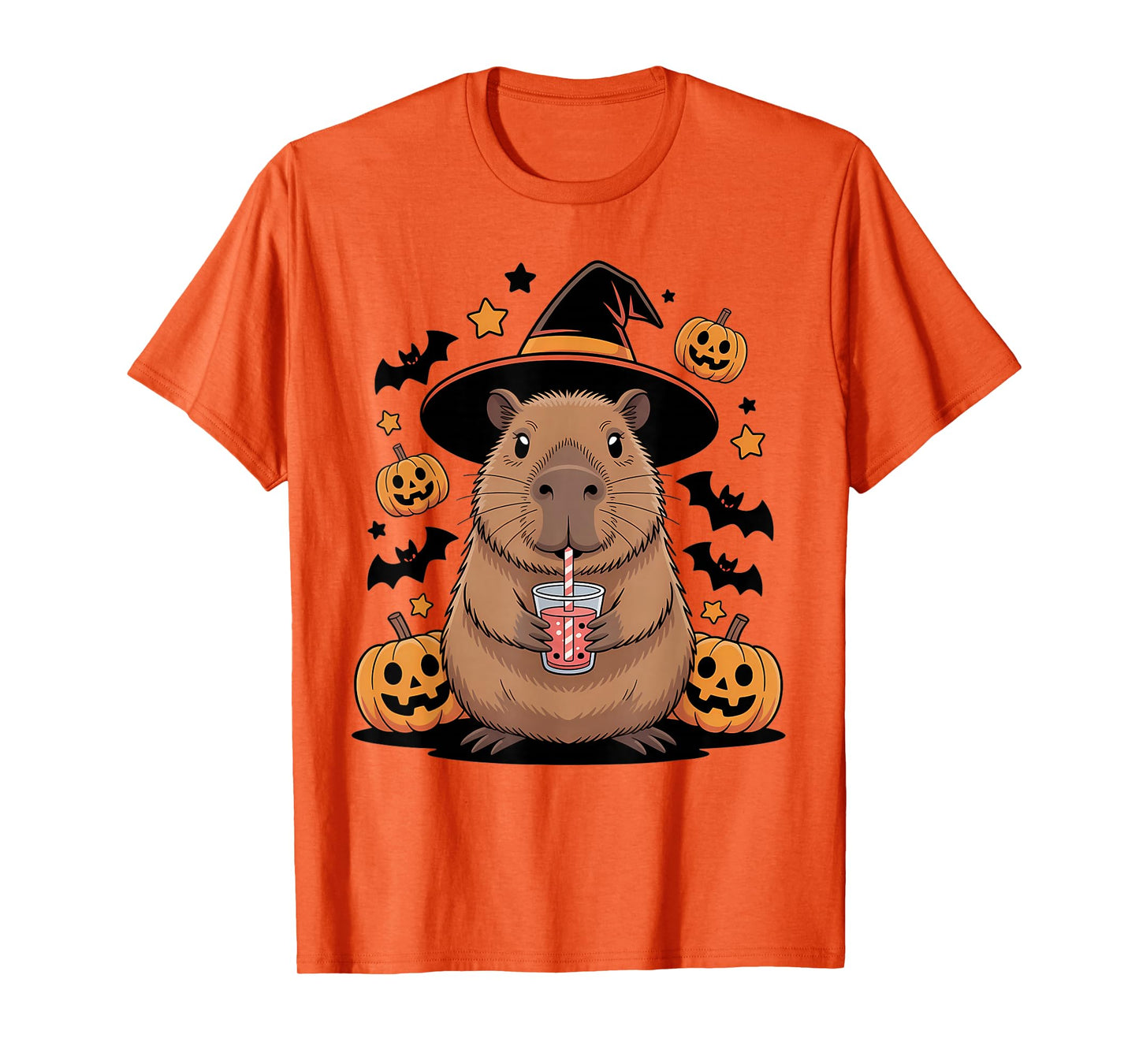 Halloween Capybara Witch Drink T-Shirt