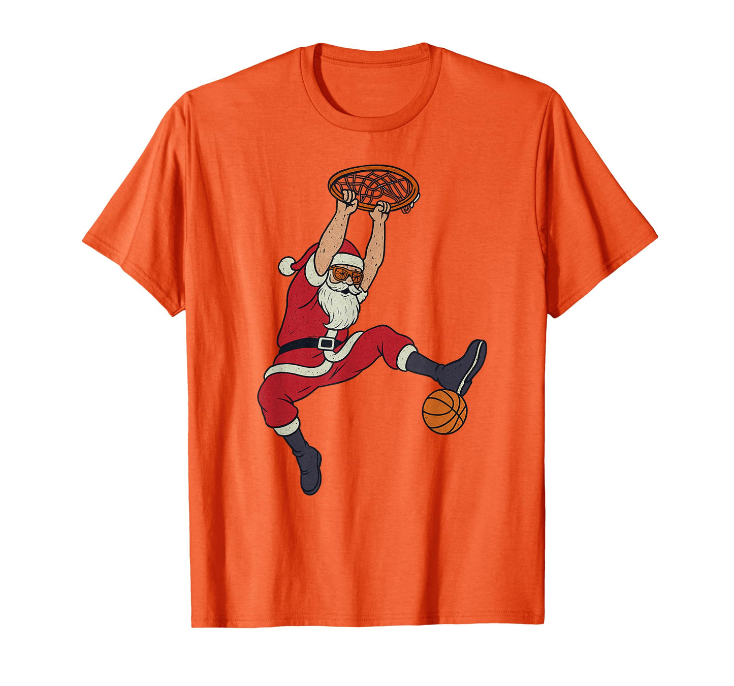 Santa Claus Playing Basketball Xmas Holiday Funny Christmas T-Shirt
