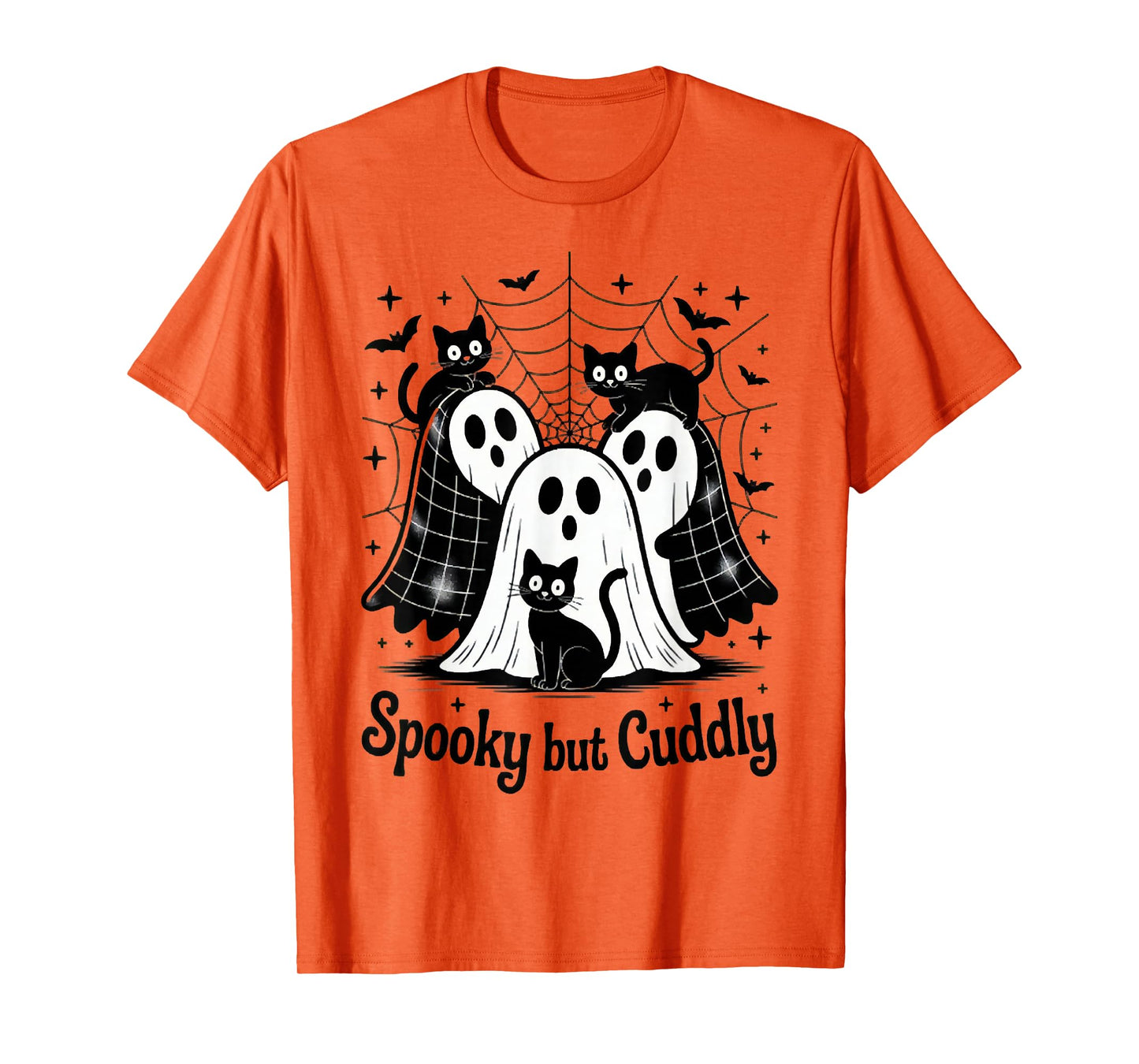 Spooky Cat and Ghostly Web, Spooky But Cuddly T-Shirt