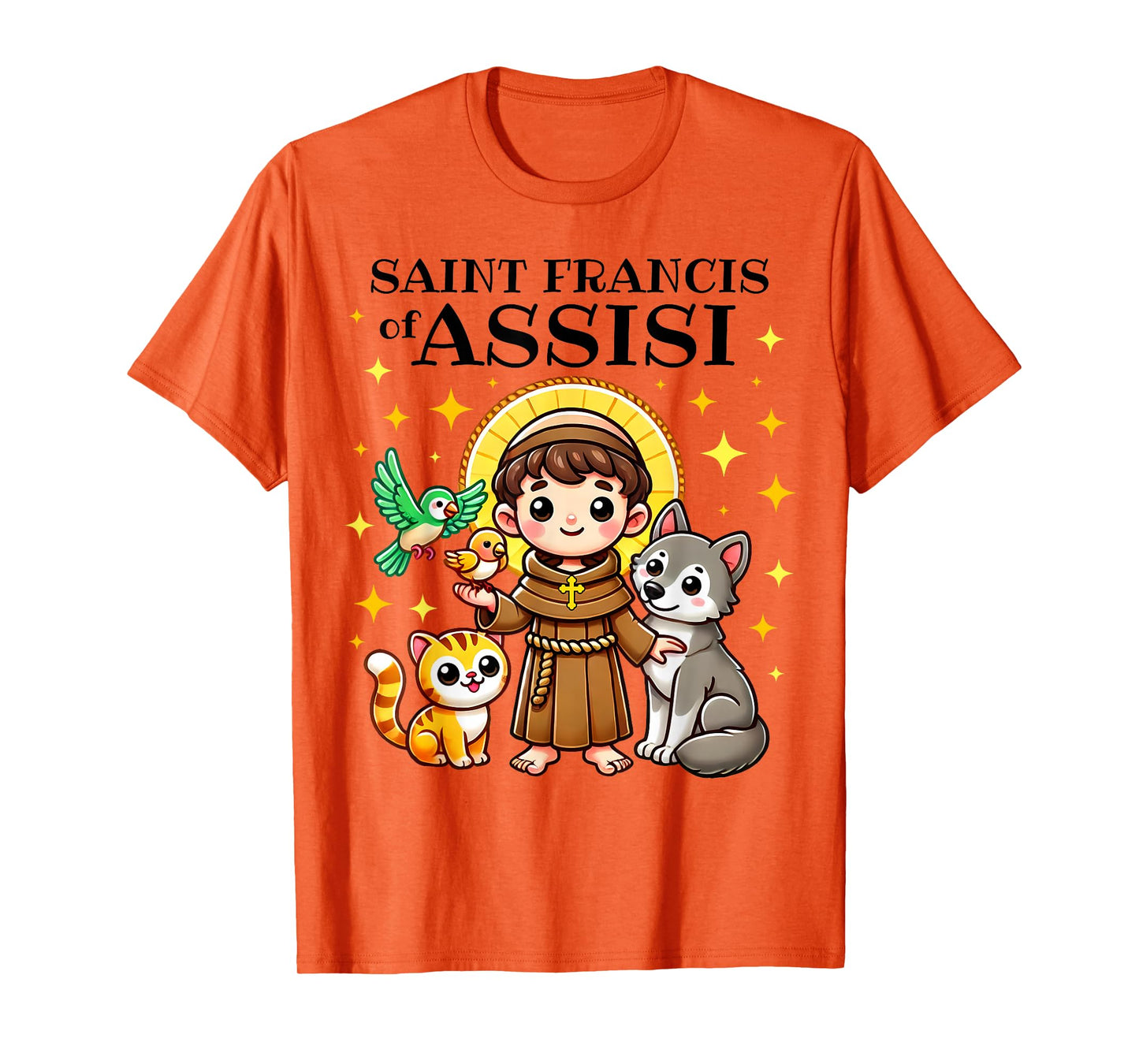 Saint Francis of Assisi Saint of Animals Catholic for kids T-Shirt