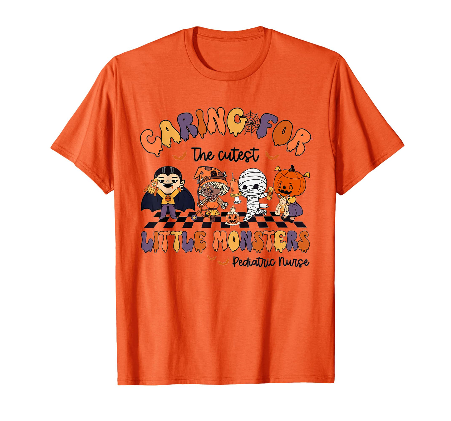 Caring For The Cutest Little Monsters Peds Nurse Halloween T-Shirt