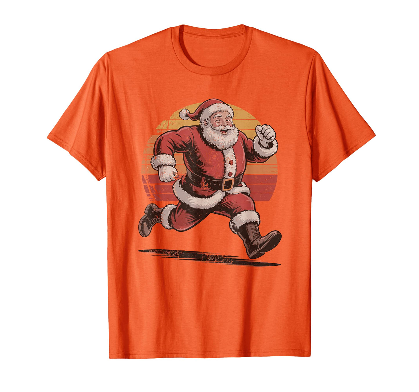 Santa Running Christmas Holiday Sports Retro Vintage 90s T-Shirt