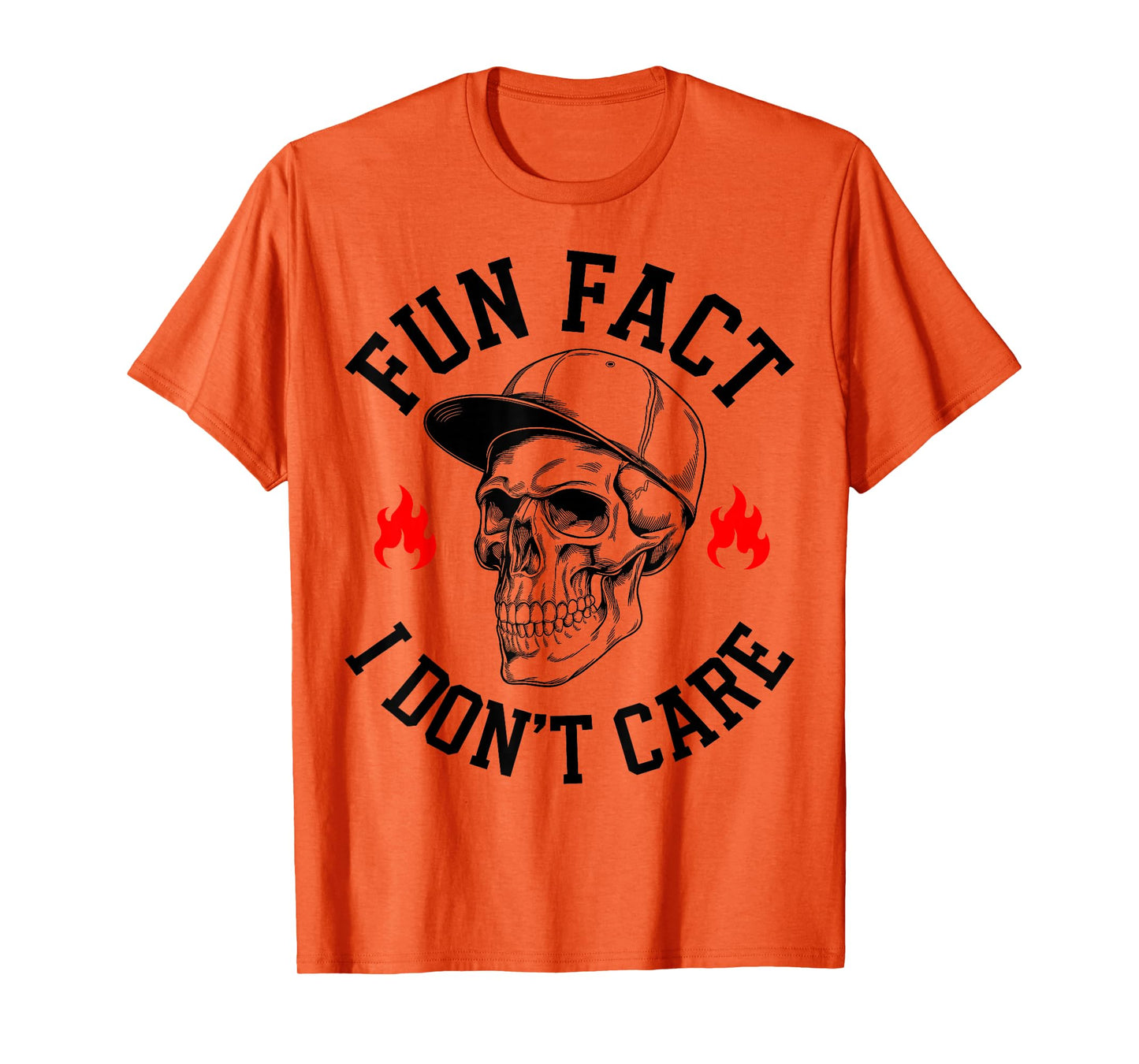 Fun Fact I Don't Care Vintage Skeleton Sarcastic Adult Humor T-Shirt