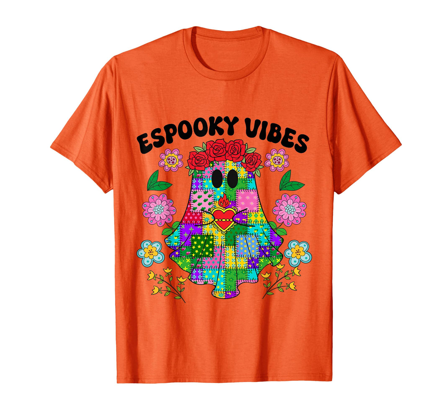 Espooky Vibes, Mexican Ghost Flowers Halloween, Spooky Vibes T-Shirt