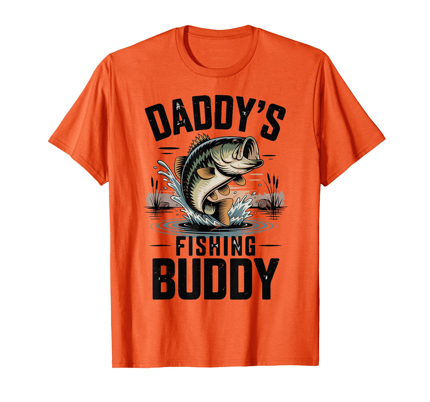 Boy Daddy Fishing Buddy Matching Fishing Gift Funny Bass Son T-Shirt