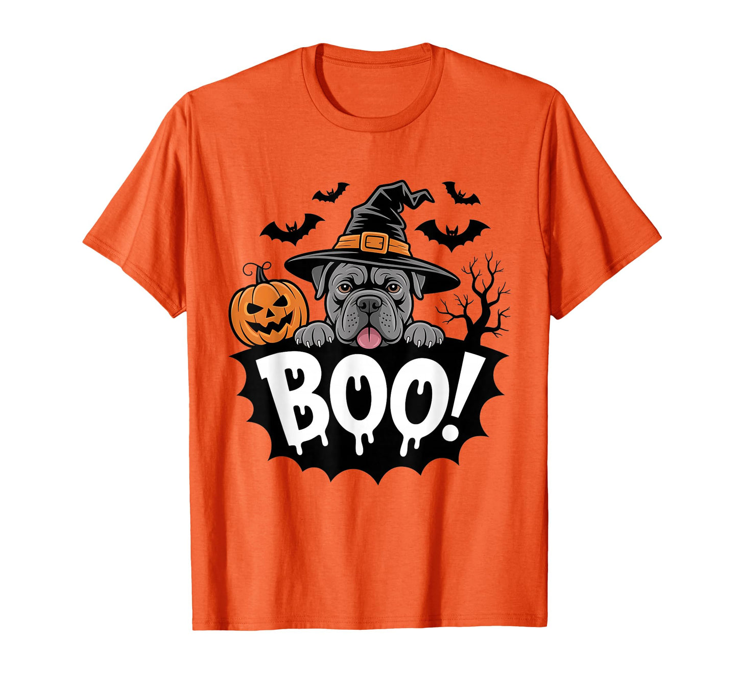 Halloween Cane Corso Dog Witch Hat Spooky Pumpkin Boo! T-Shirt