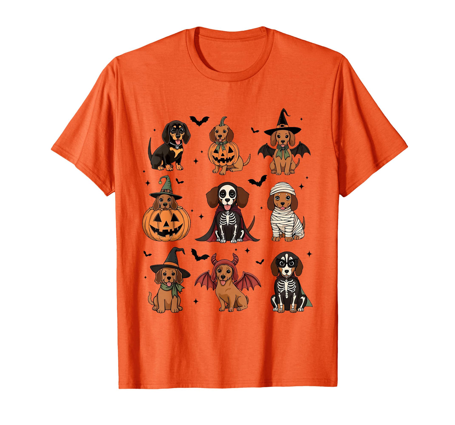 Weiner Dog Witch Happy Halloweenie Cute Halloween Dachshund T-Shirt