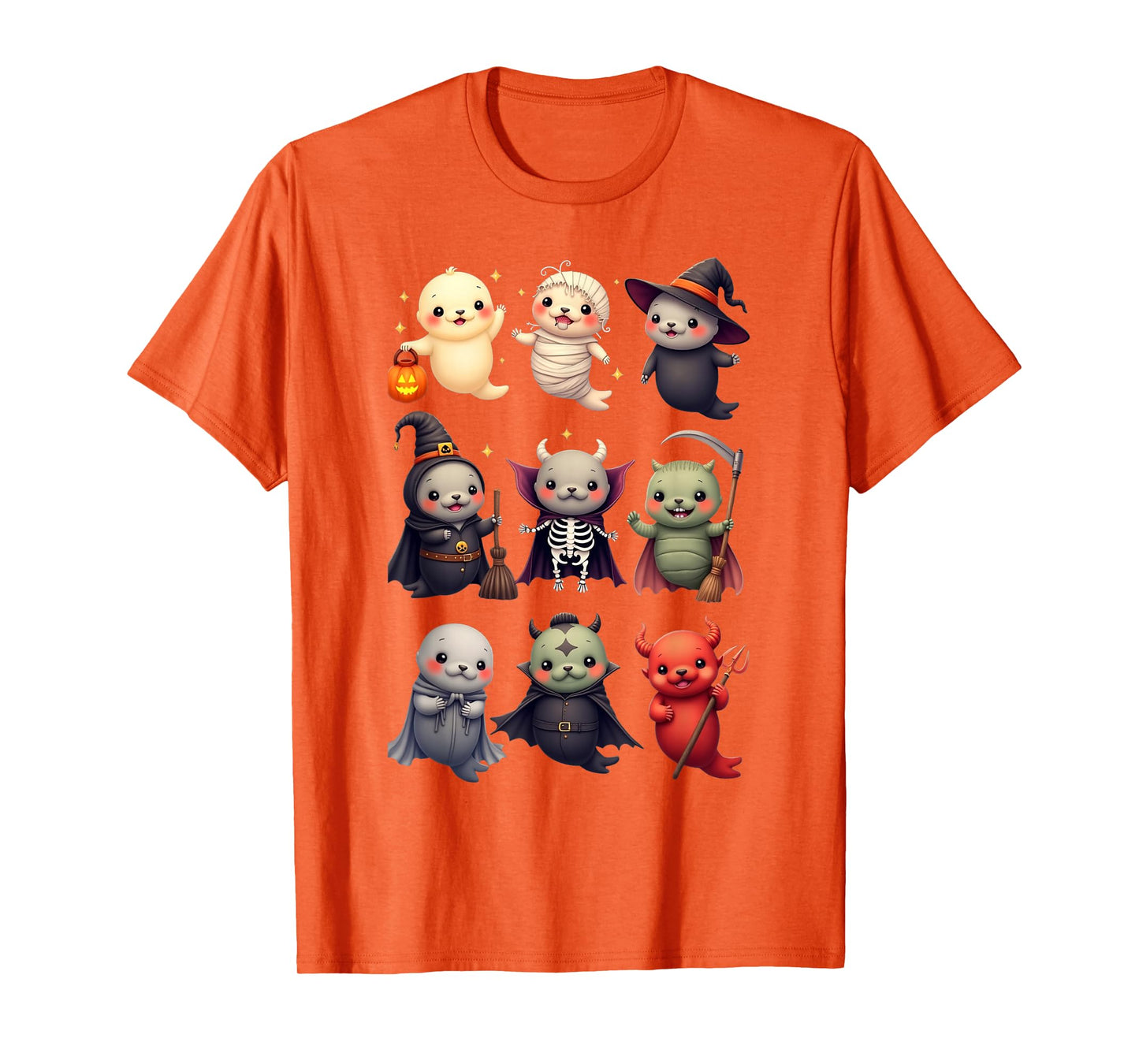 Funny Cute Manatee Boo Witch Zombie Vampire Halloween T-Shirt