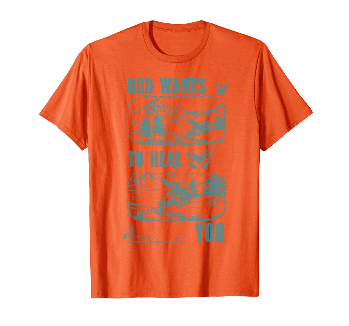 god wants to heal you jesus christian vintage butterfly T-Shirt