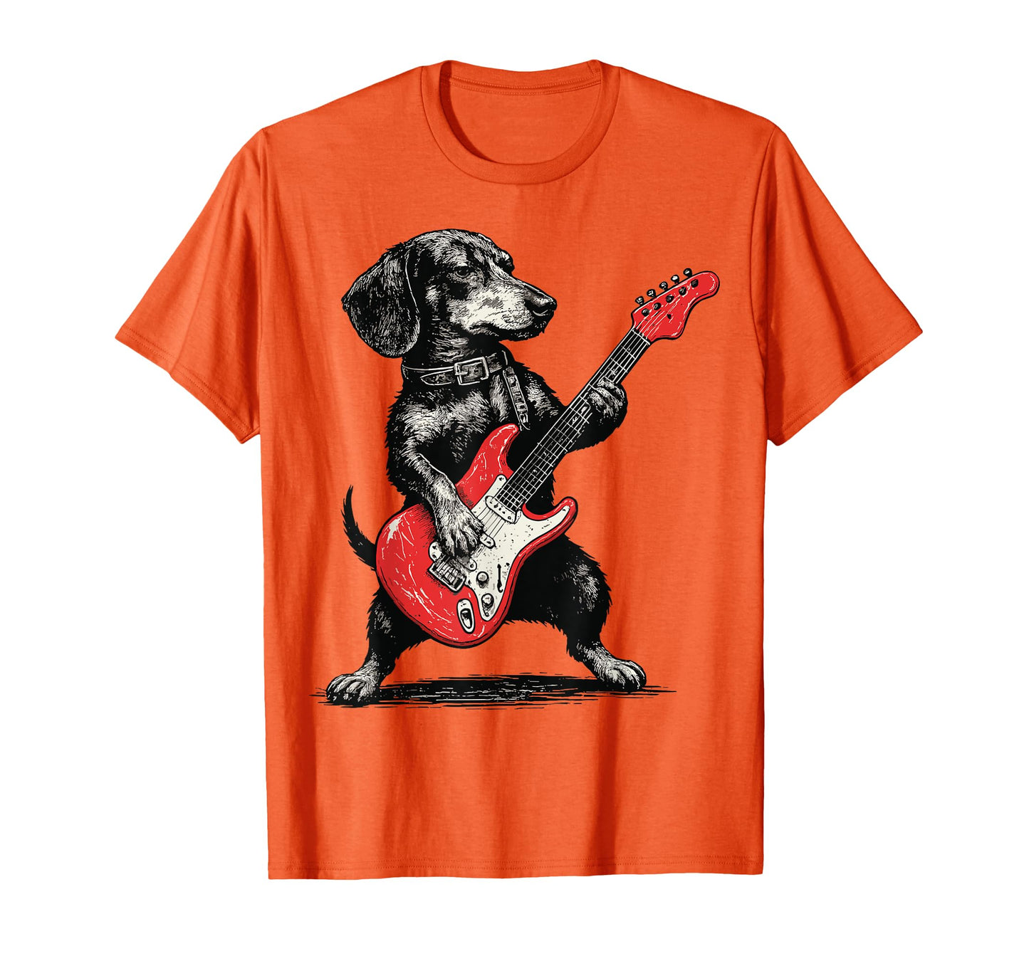 vintage dachshund weenie playing guitar T-Shirt
