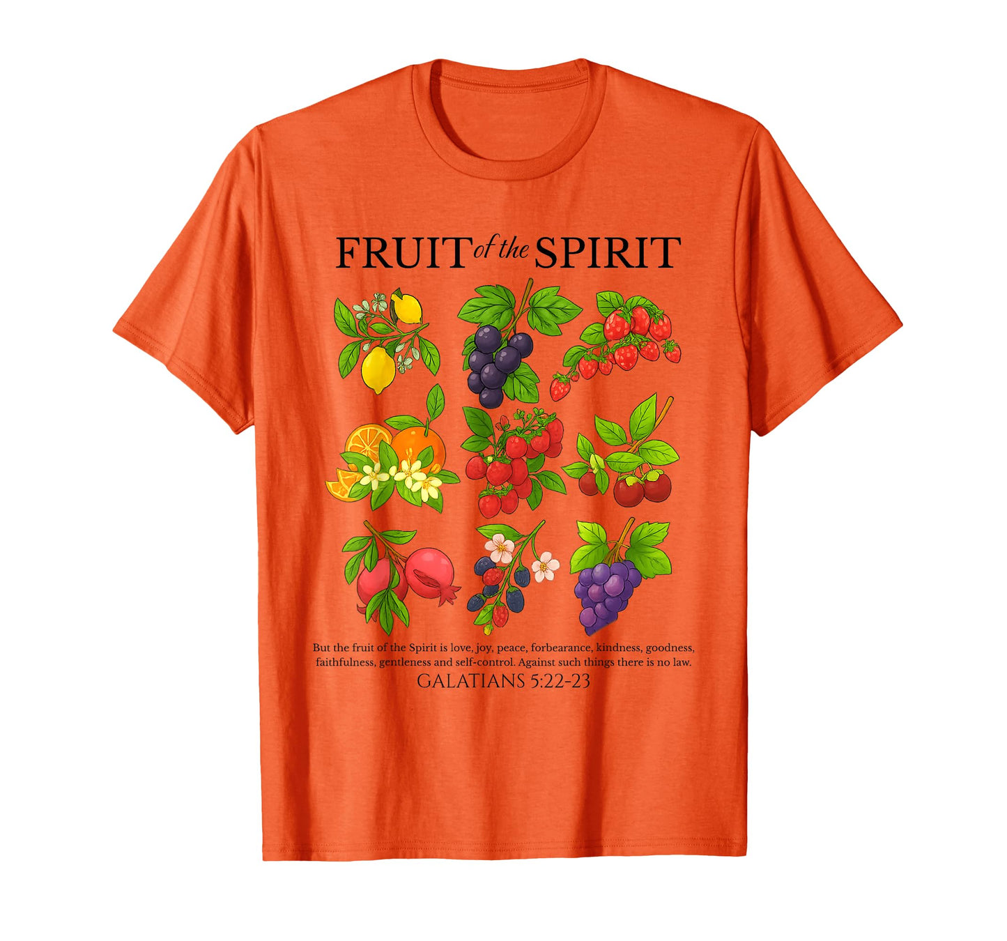 Fruits of the Spirit Christian Bible Verse Galatians 5:22-23 T-Shirt