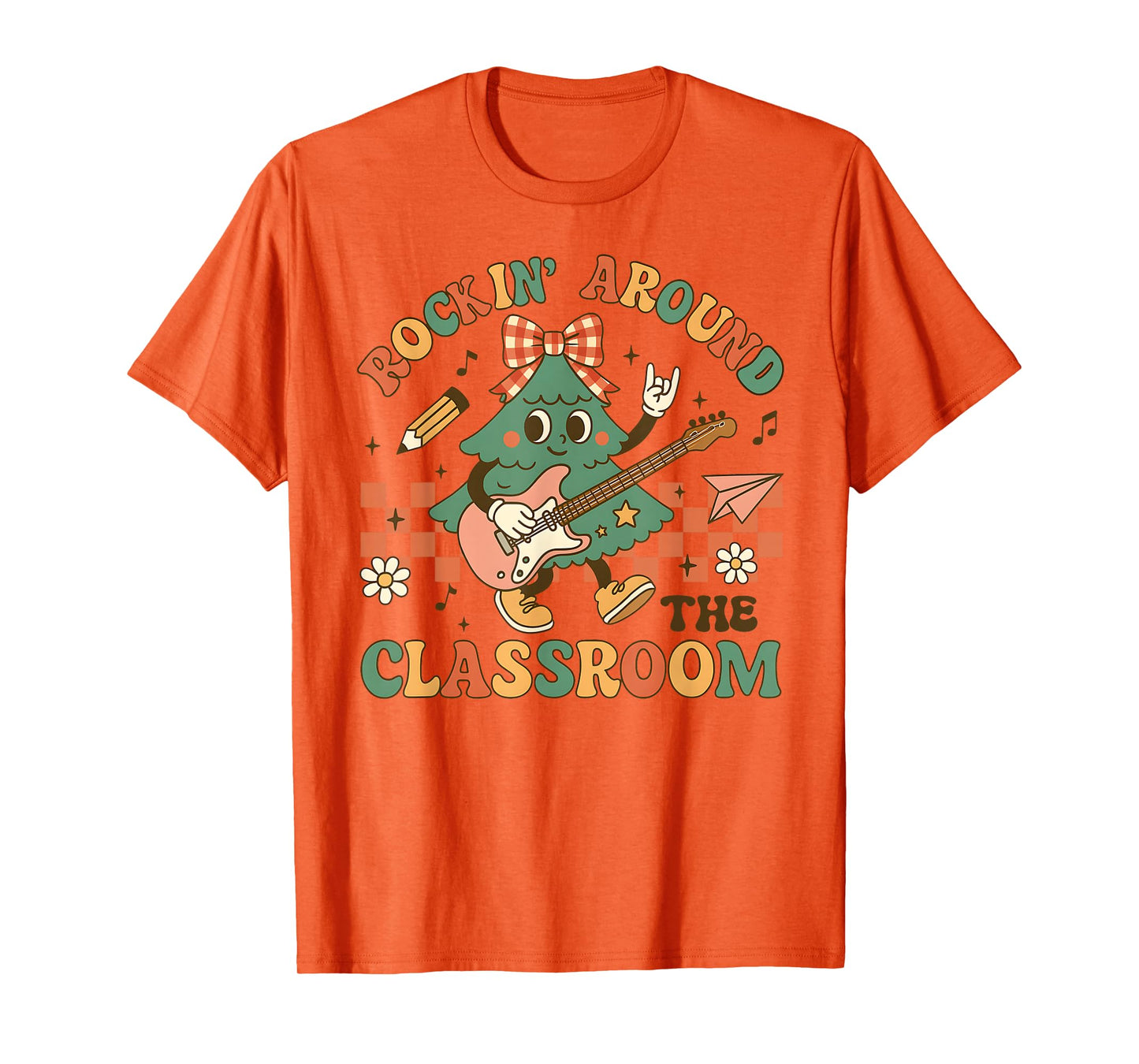 Christmas Tree Rockin' Around The Classroom Teacher Student T-Shirt