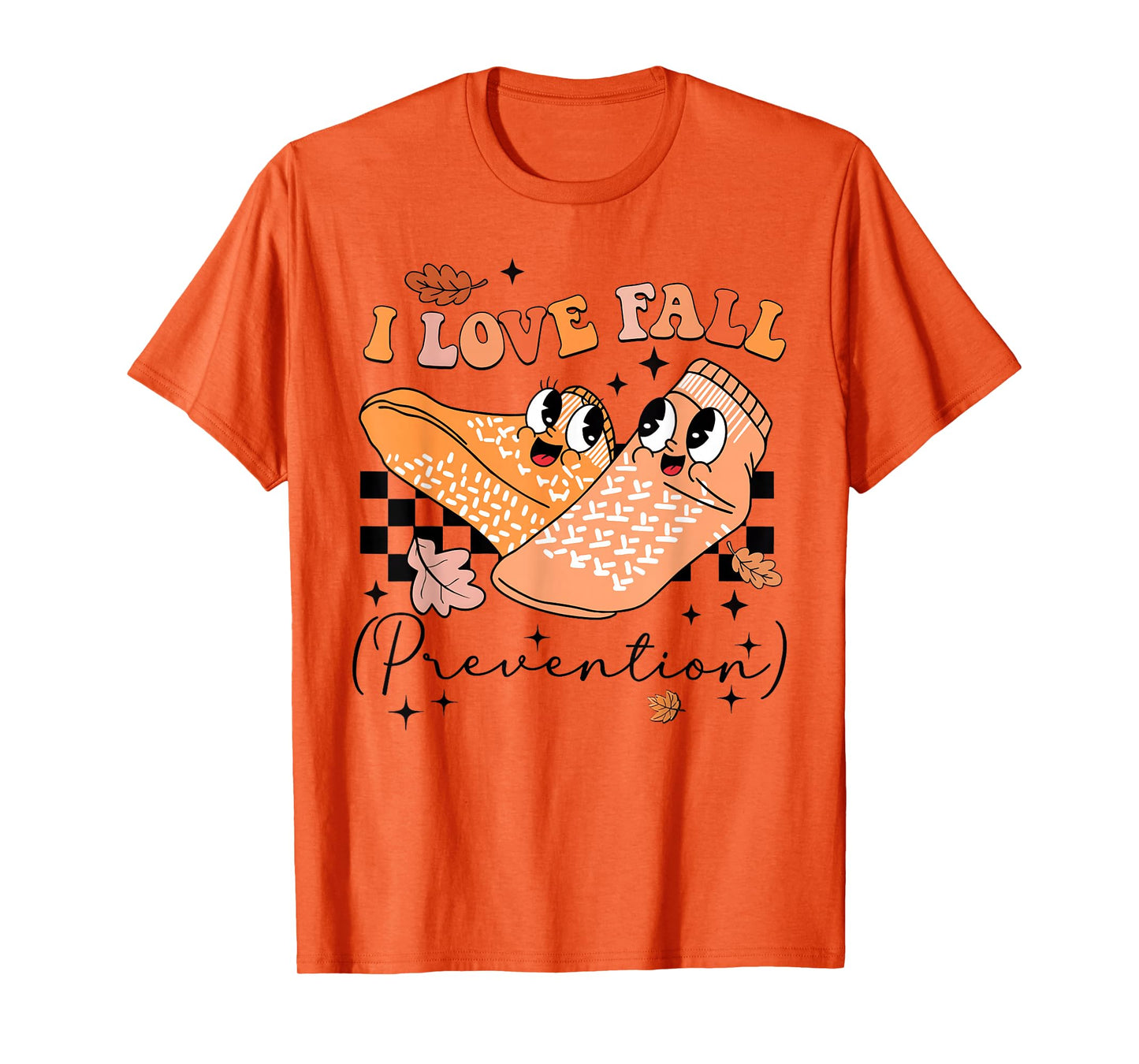 I Love Fall Prevention Fall Physical Therapy Women Men Nurse T-Shirt