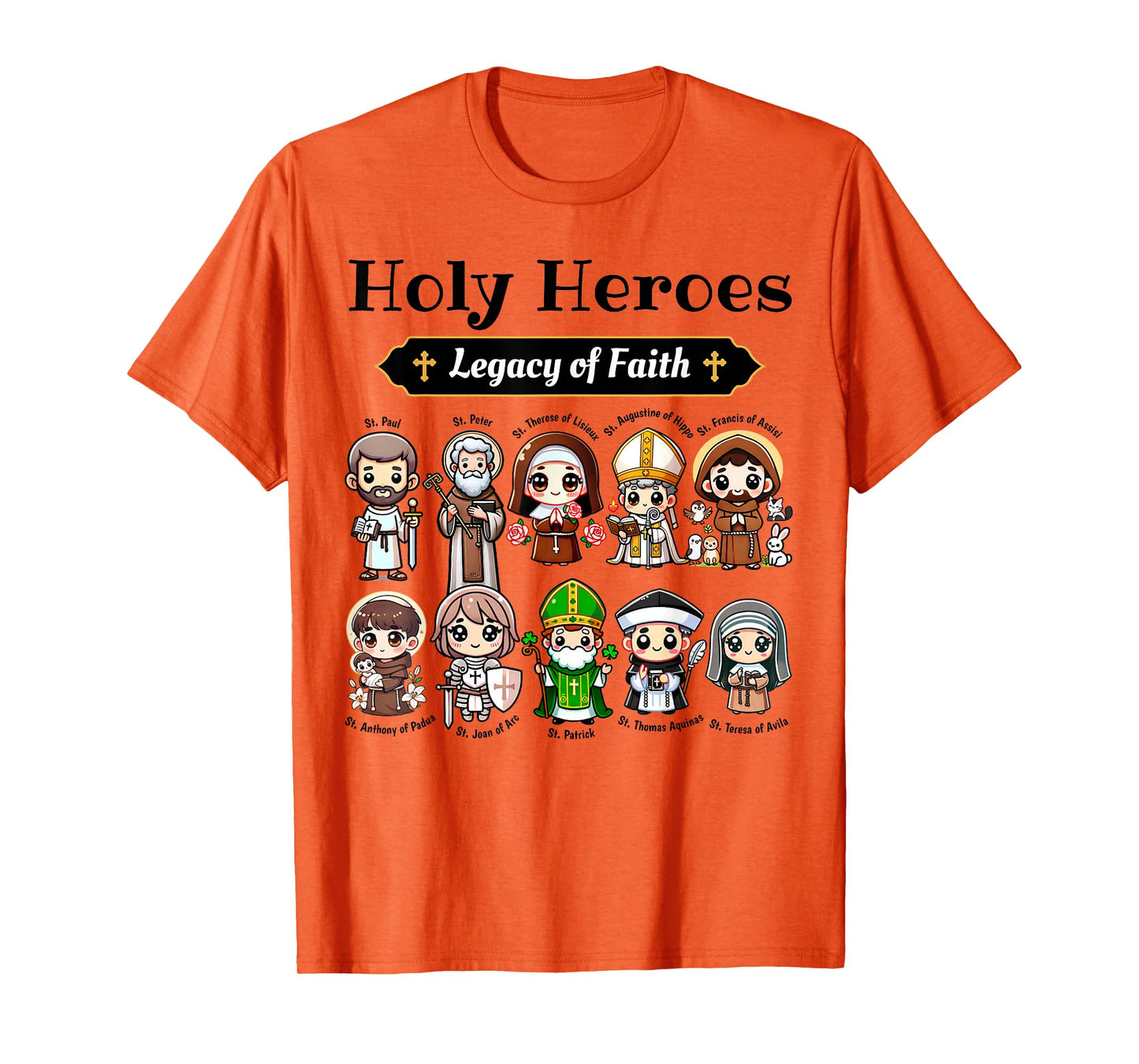 Holy Heroes Legacy of Faith Catholic Saints Collection kids T-Shirt