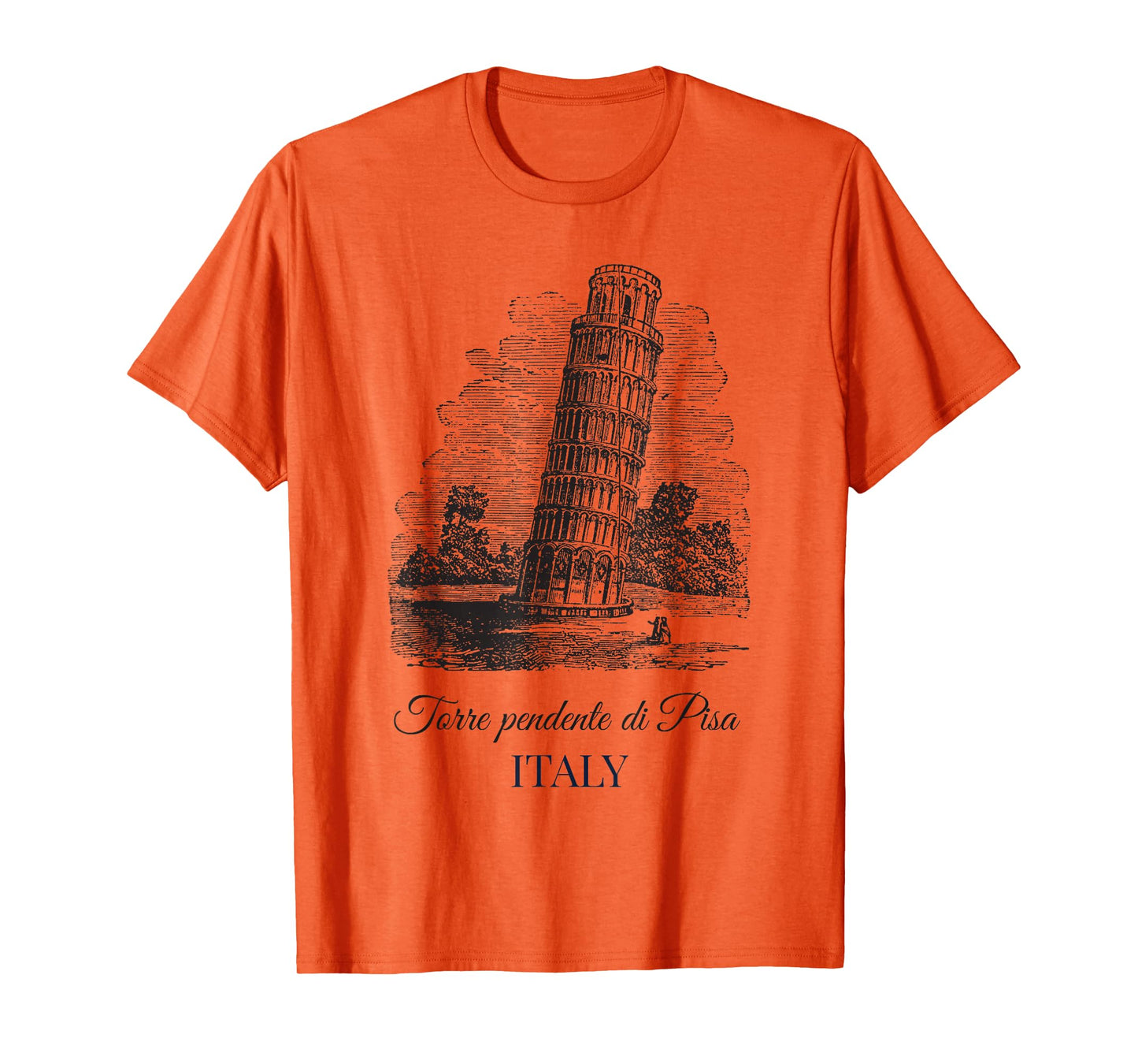 Leaning Tower of Pisa Italy Italian Language Vintage Art T-Shirt