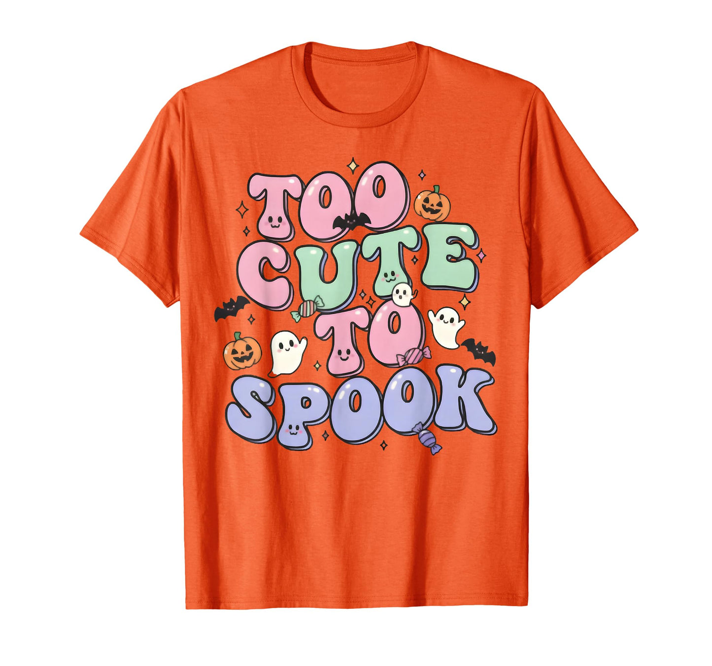 Too Cute to Spook, Trick Or Treat, Groovy Spooky Halloween T-Shirt